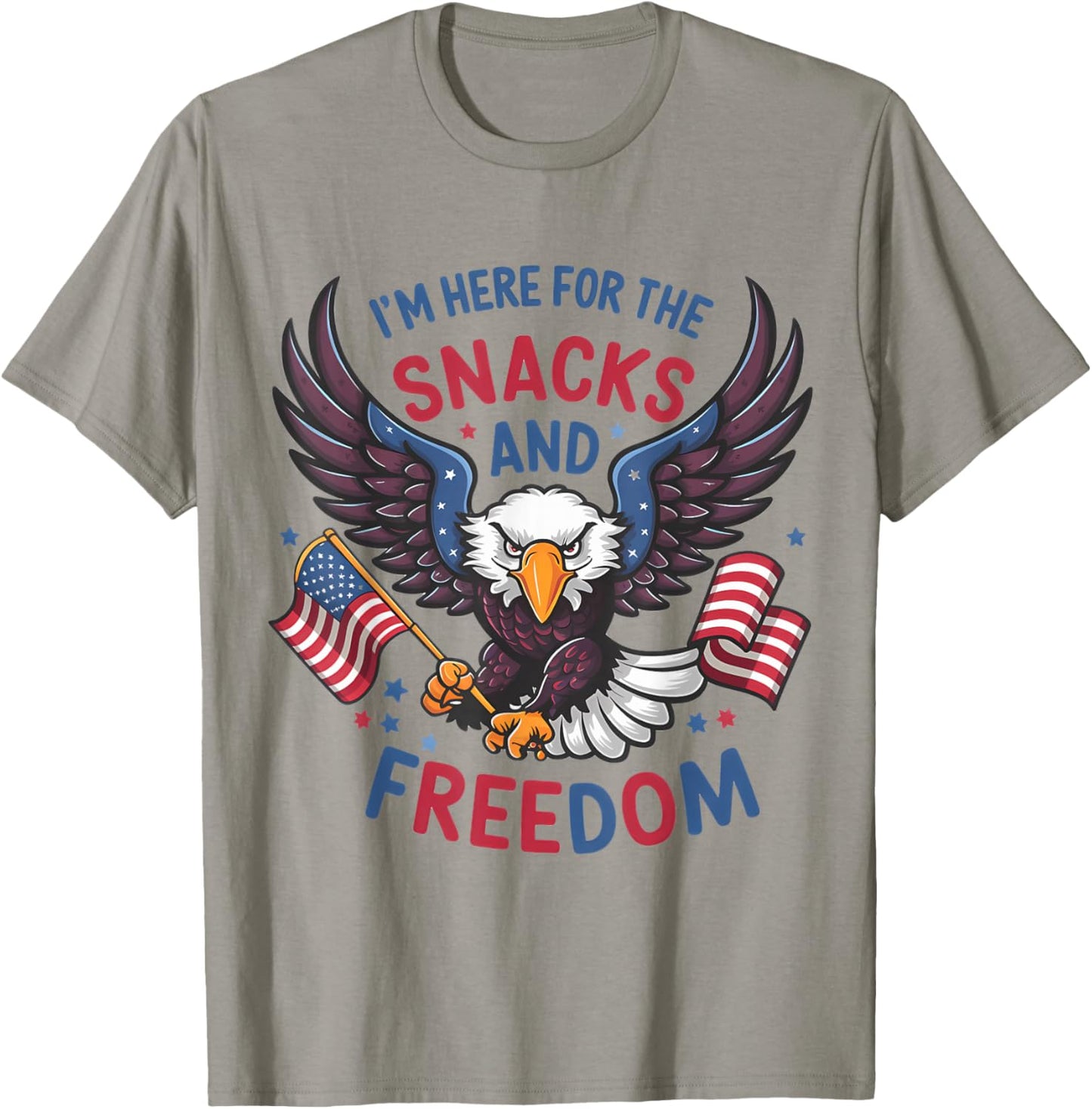 Im Here For The Snacks And Freedom 4 Of July T-Shirt - T-Shirt | Sand