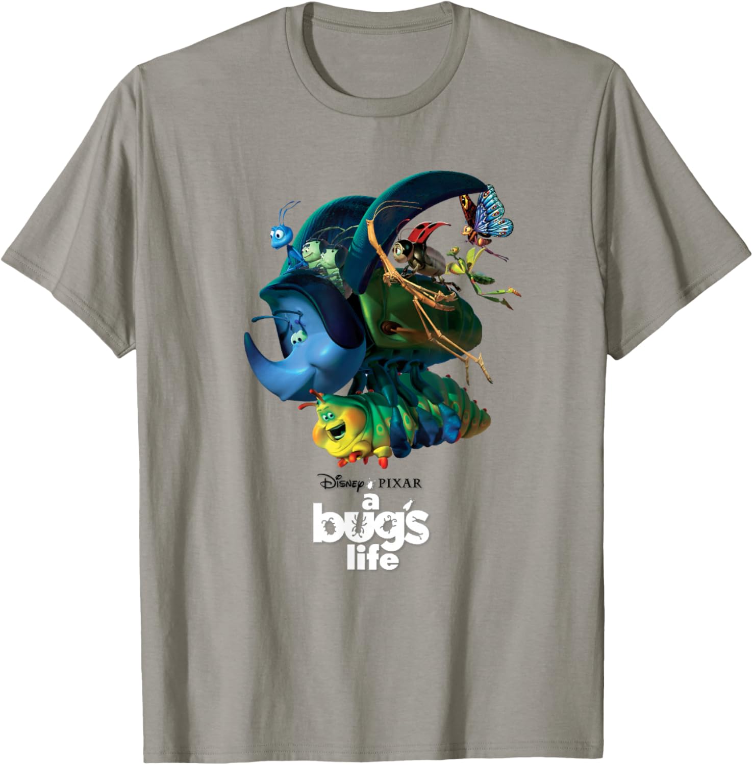 Disney Pixar A Bug's Life Iconic Characters Group Shot Logo T-Shirt - T-Shirt | Sand