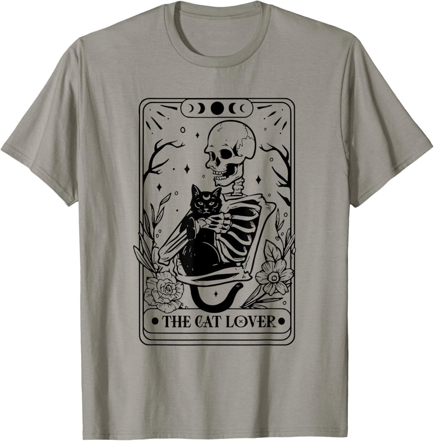 The cat Lover Tarot, Cat Lover, Skeleton and cat, Cat Tarot T-Shirt - T-Shirt | Sand