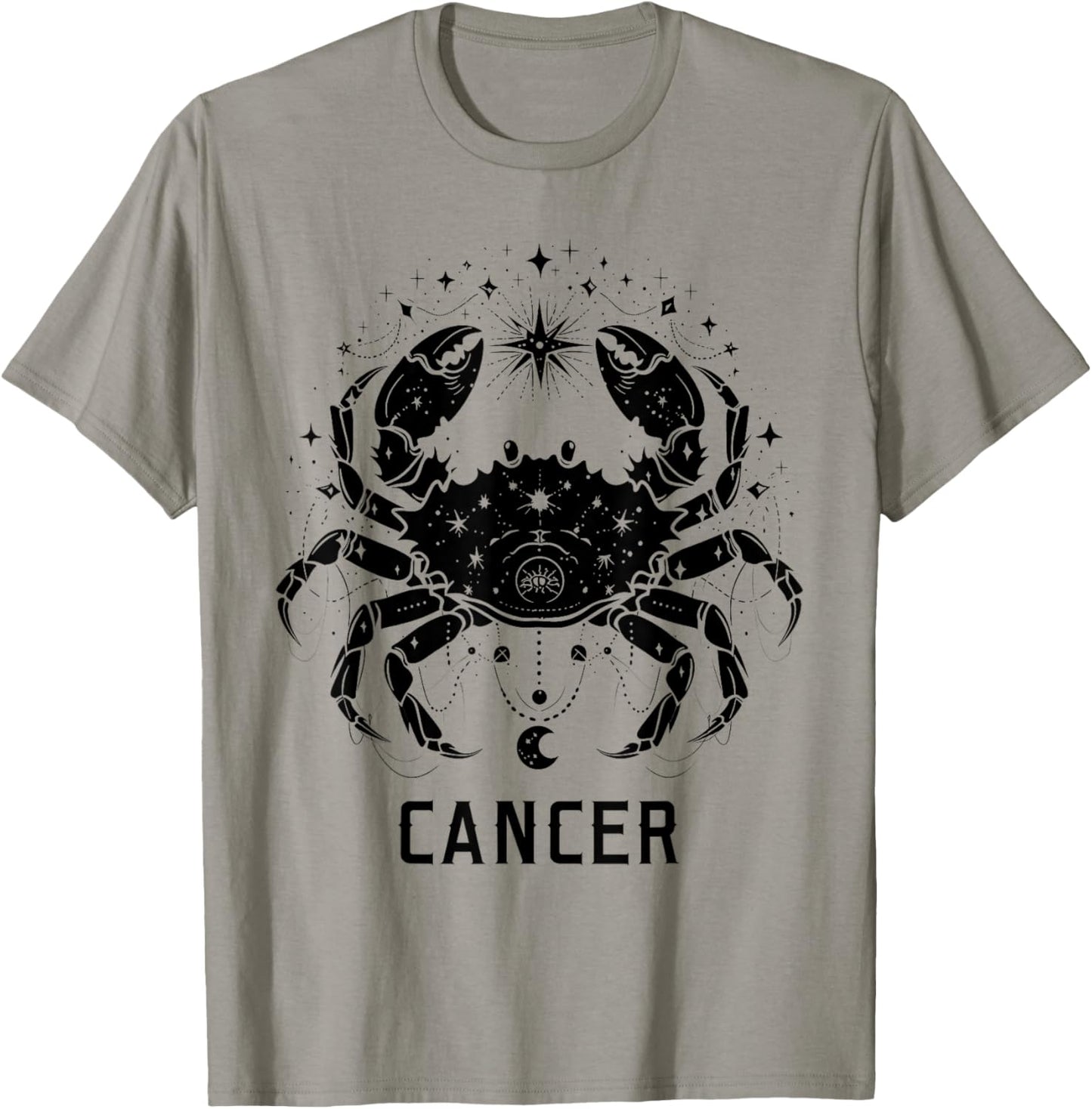Whimsical Crab Zodiac Symbol Cancer Sign Astrological T-Shirt - T-Shirt | Sand