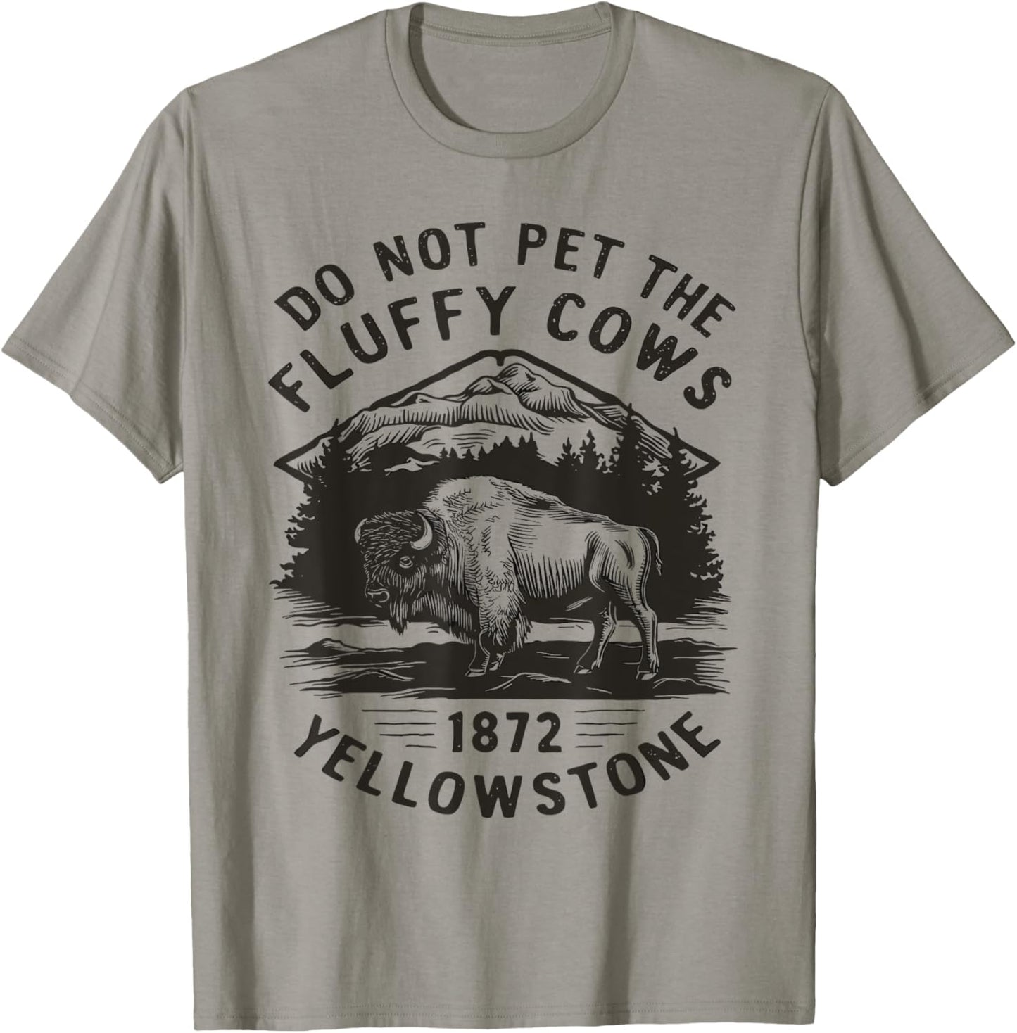 Do Not Pet the Fluffy Cows Yellowstone Design T-Shirt - T-Shirt | Sand