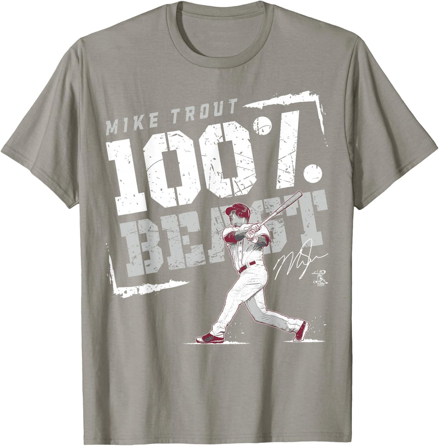 Mike Trout 100% Beast - Apparel T-Shirt - T-Shirt | Sand