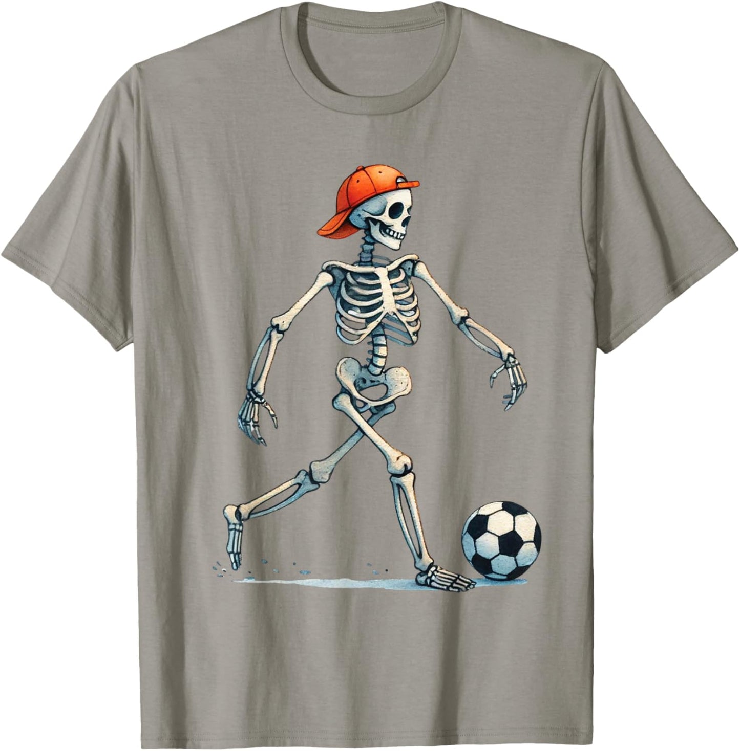 Skeleton Soccer Halloween Costume Funny Men Boys Kids T-Shirt - T-Shirt | Sand