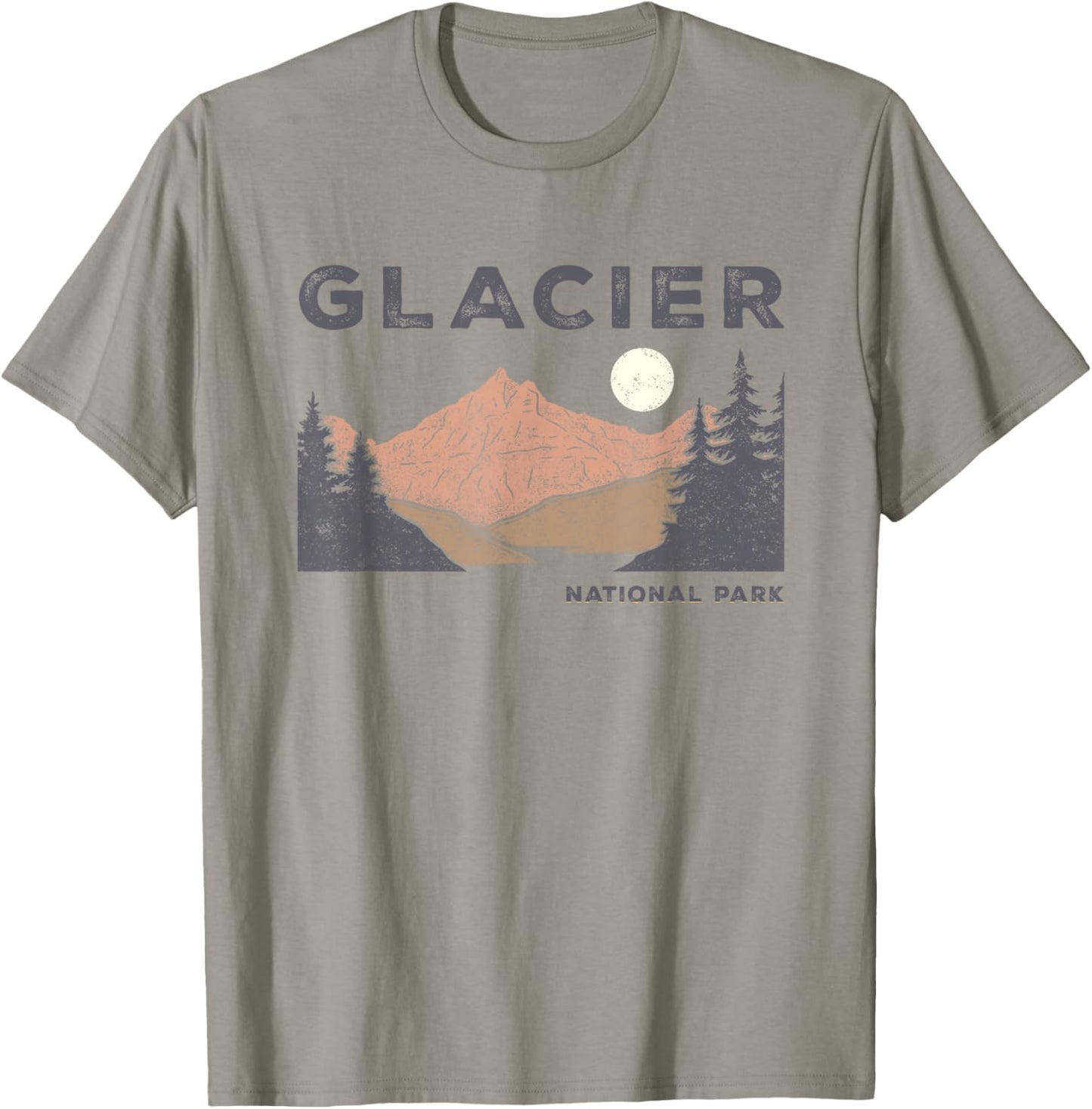 Retro Glacier National Park Montana Vintage T-Shirt - T-Shirt | Sand