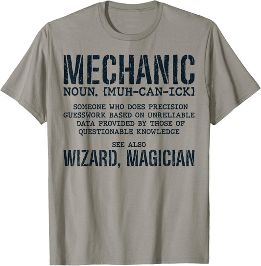 Mechanic Definition Funny Noun Meaning Vintage Gifts Men T-Shirt - T-Shirt | Sand