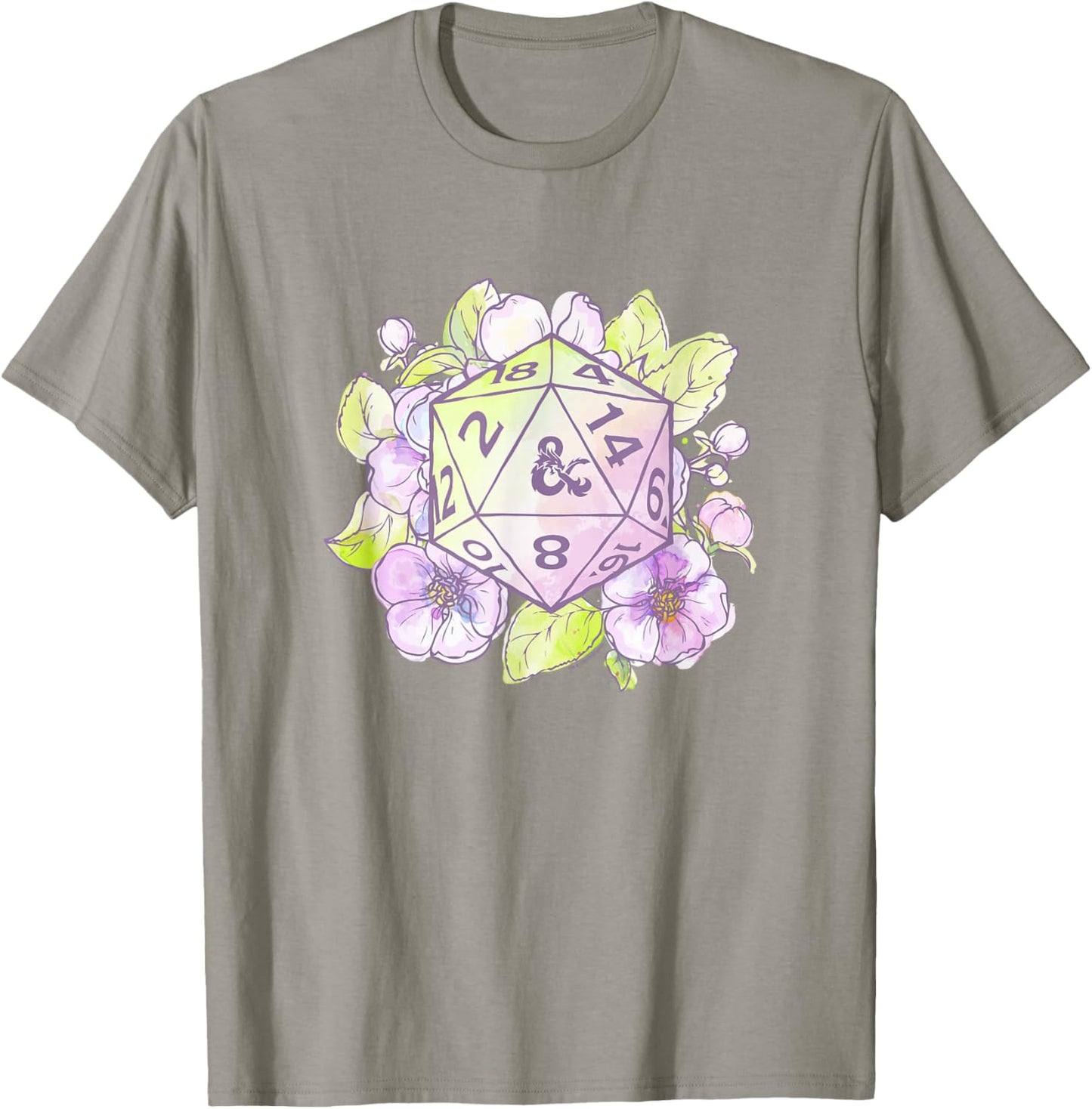 Dungeons & Dragons Retro Pastel Beholder Floral RPG Dice T-Shirt - T-Shirt | Sand