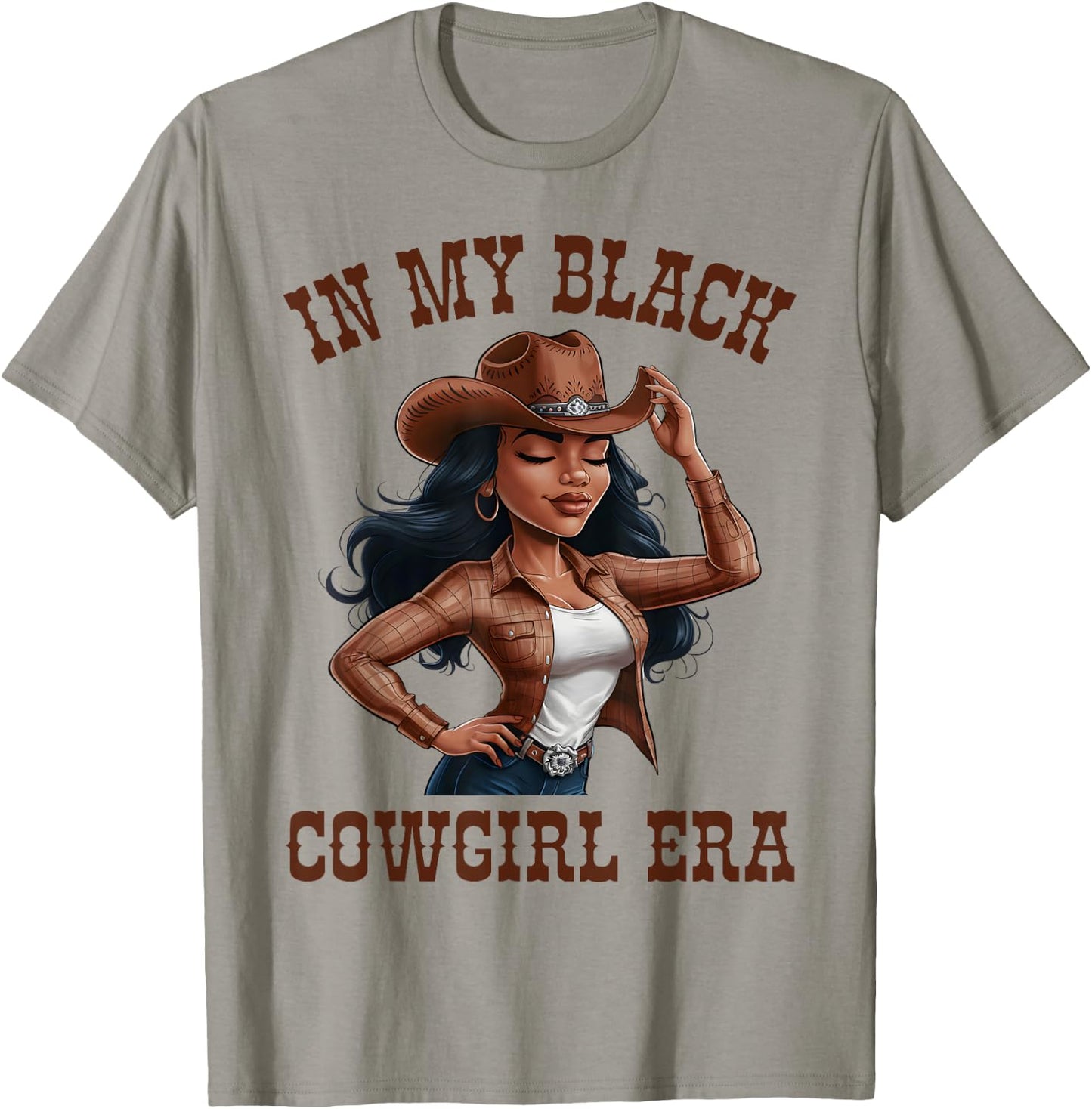 In My Black Cowgirl Era Western Country Cowgirls Matching T-Shirt - T-Shirt | Sand