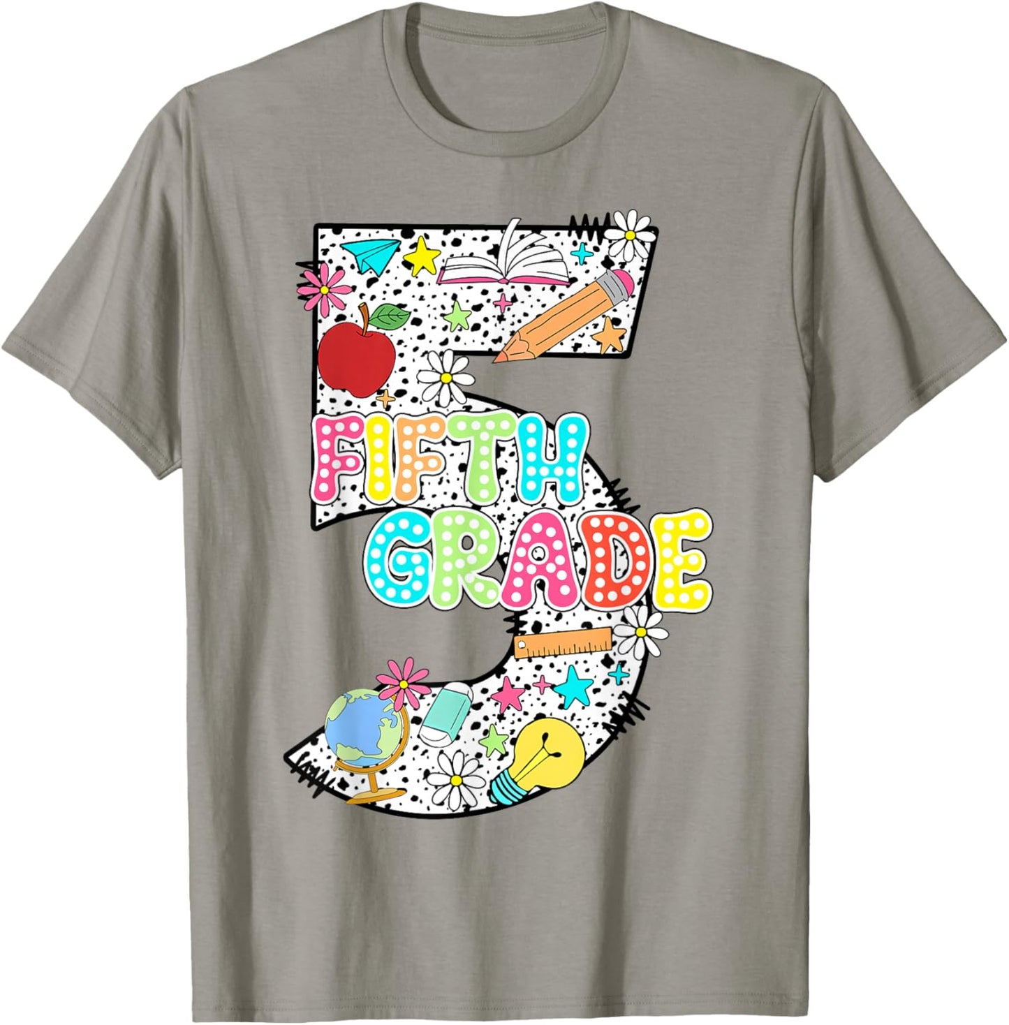 Number 5 Fifth Grade Hello 5th Grade Squad Teacher Student Men Women Kids T-Shirt - T-Shirt | Sand