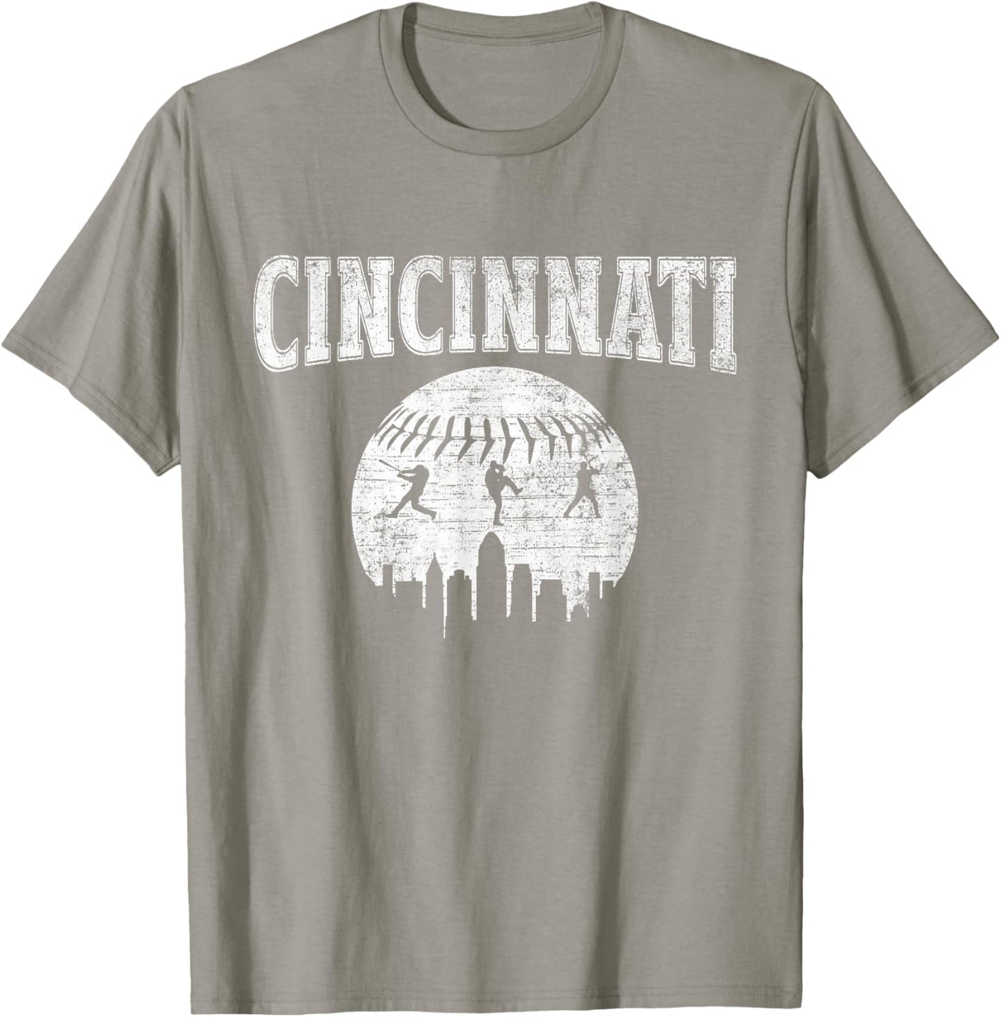 Cincinnati Baseball City Vintage Style Gameday Baseball T-Shirt - T-Shirt | Sand