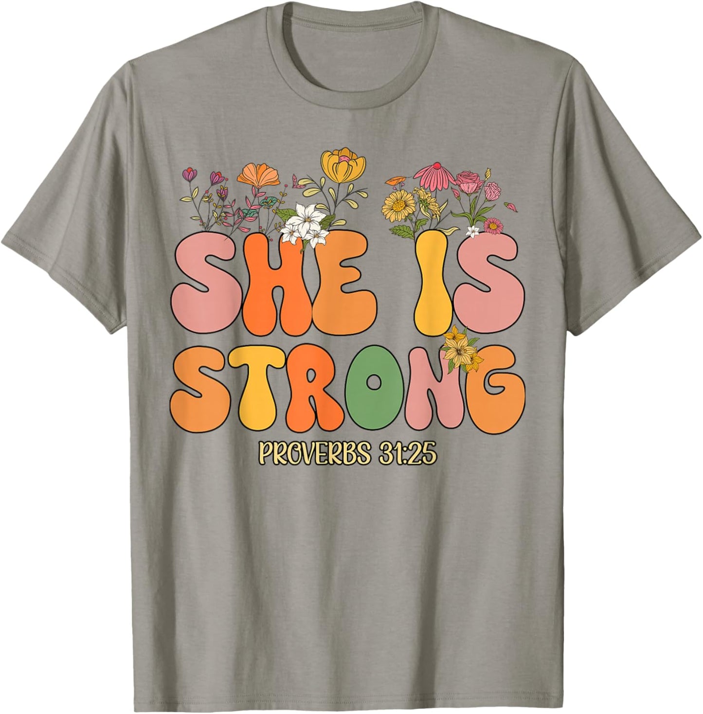 Toddler She Is Strong Jesus Christian God Sister Daughter T-Shirt - T-Shirt | Sand