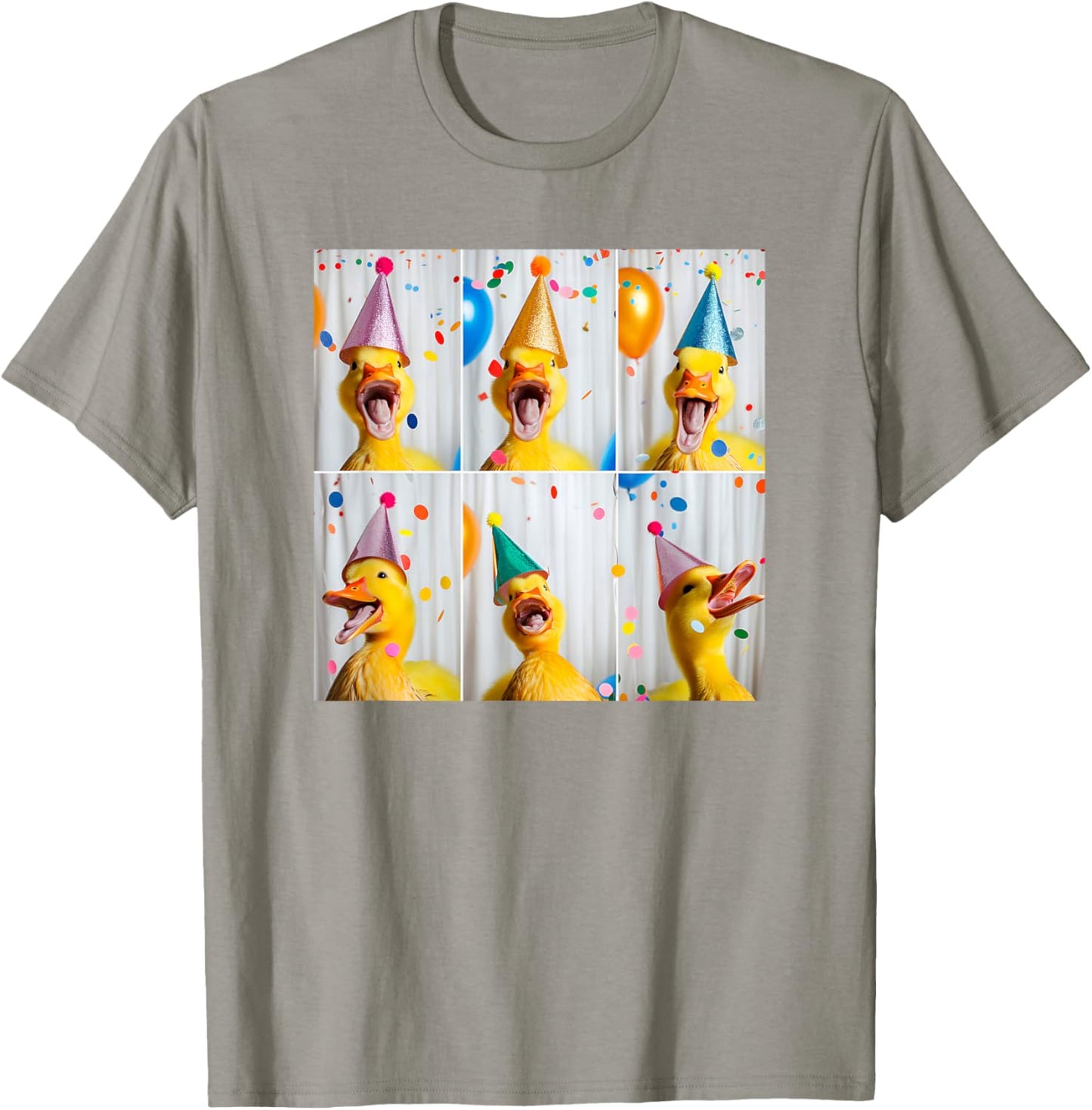 Happy Duck Face Farmyard Chick Colorful Bird Birthday Duck T-Shirt - T-Shirt | Sand