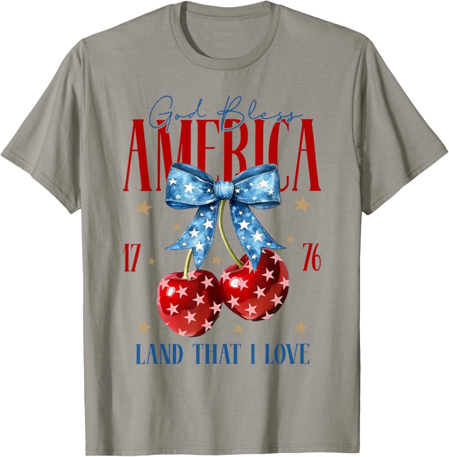 Cherry Coquette USA God Bless America 1776 Land That I Love T-Shirt - T-Shirt | Sand