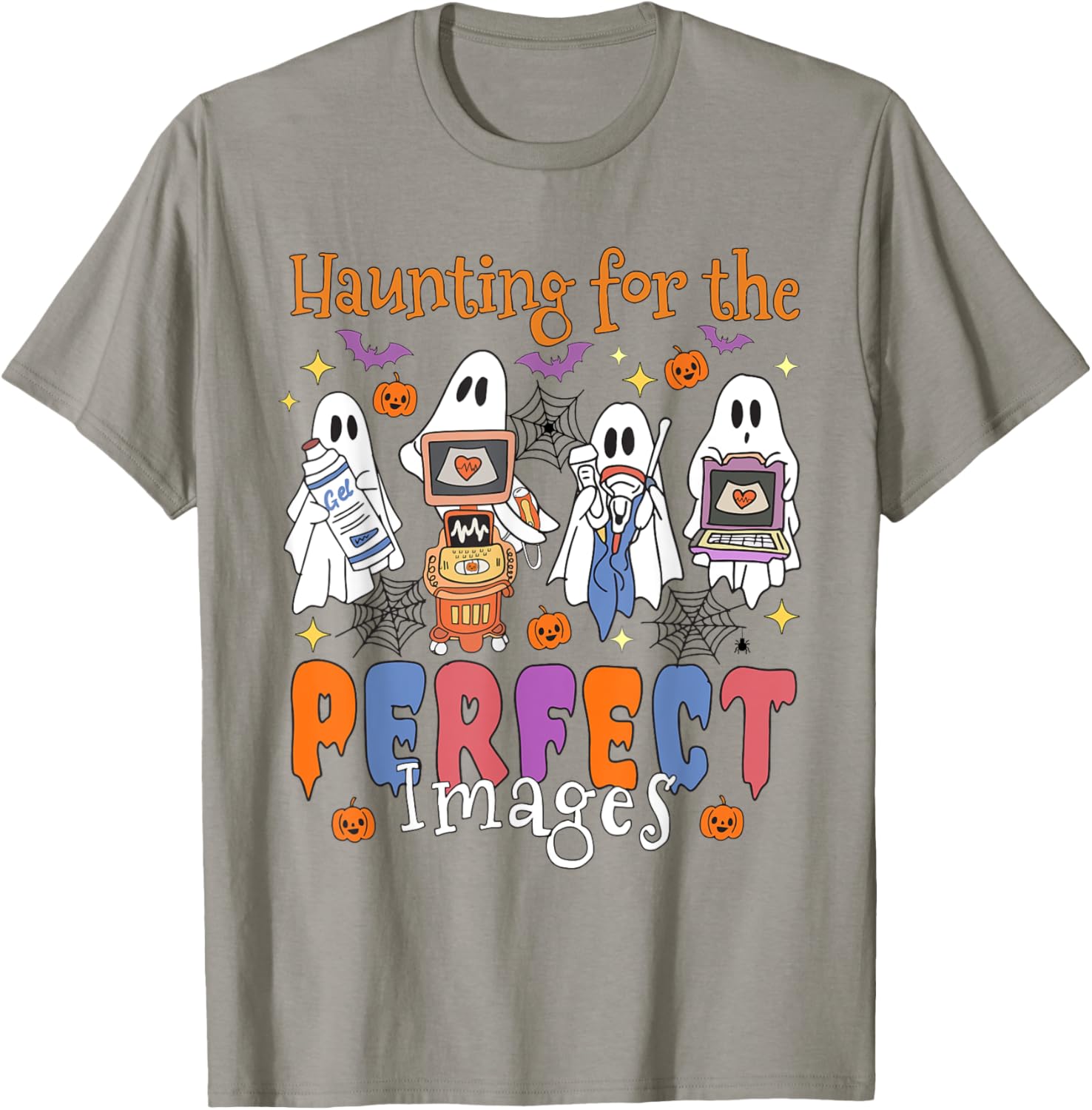 Women Halloween Sonographer Haunting For The Perfect Images T-Shirt - T-Shirt | Sand