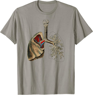 Human Lung Vintage Lung Medical Anatomy T-Shirt - T-Shirt | Sand