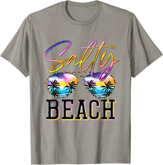 Salty Beach Sunset Sunglasses Summer Vacation Beach Party Women T-Shirt - T-Shirt | Sand