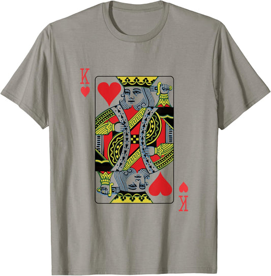 King of Hearts Playing Card Poker T-Shirt - T-Shirt | Sand