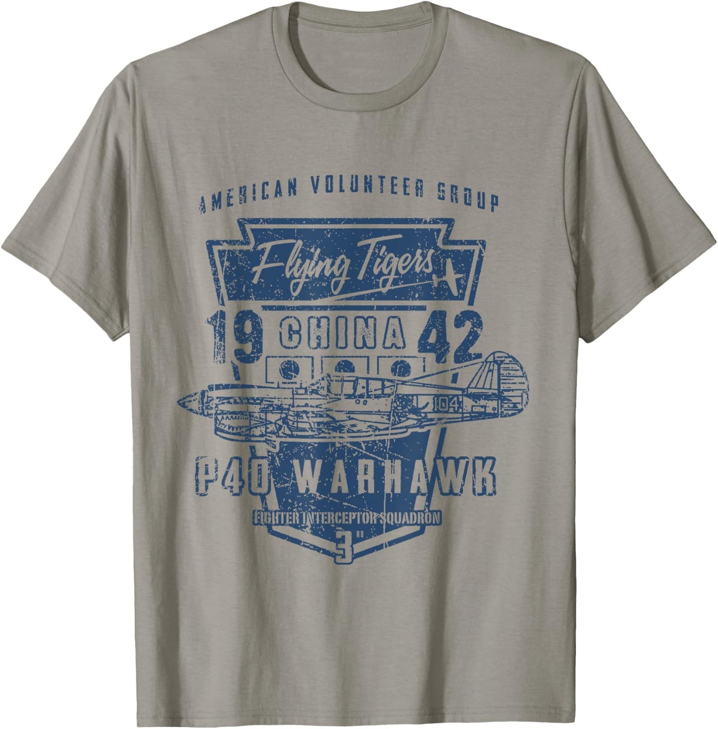 Warbird Flying Tiger p-40 Warhawk T Shirt T-Shirt - T-Shirt | Sand