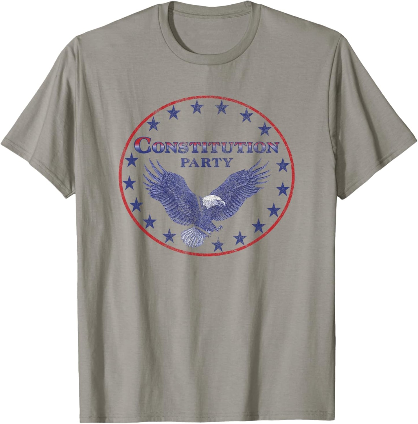 Constitution Party (white) - Single Eagle Logo Frontprint T-Shirt - T-Shirt | Sand