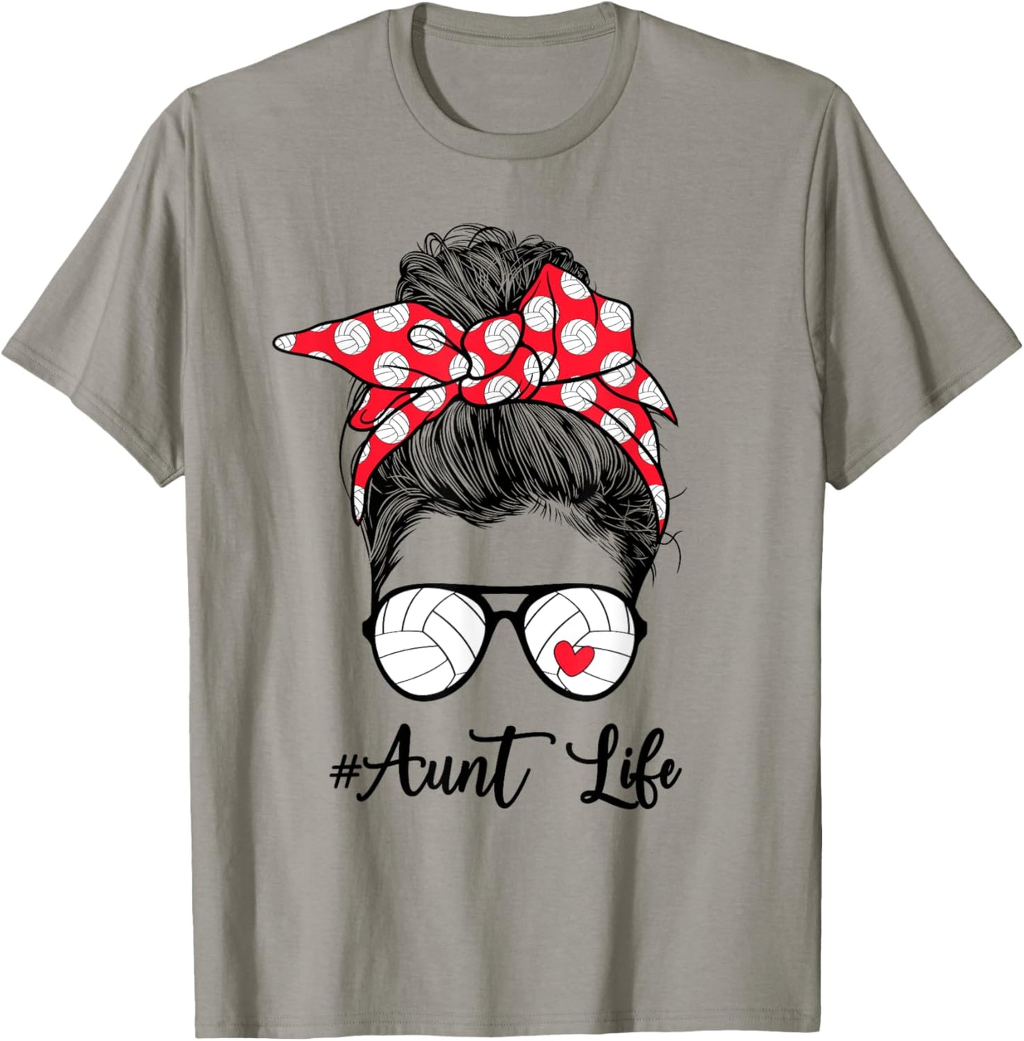 Volleyball Aunt Life Auntie Of A Volleyball Player Aunt T-Shirt - T-Shirt | Sand