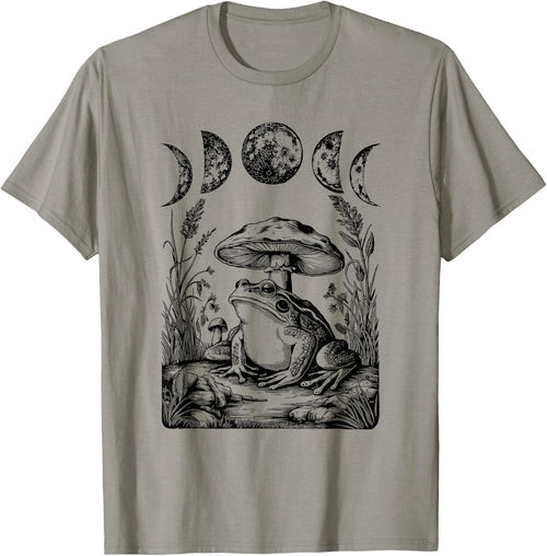Cute Aesthetic Frog Mushroom Moon Witchy Vintage Cottagecore