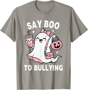 Say Boo To Bullying Orange Anti Bullying Unity Day Halloween T-Shirt - T-Shirt | Sand