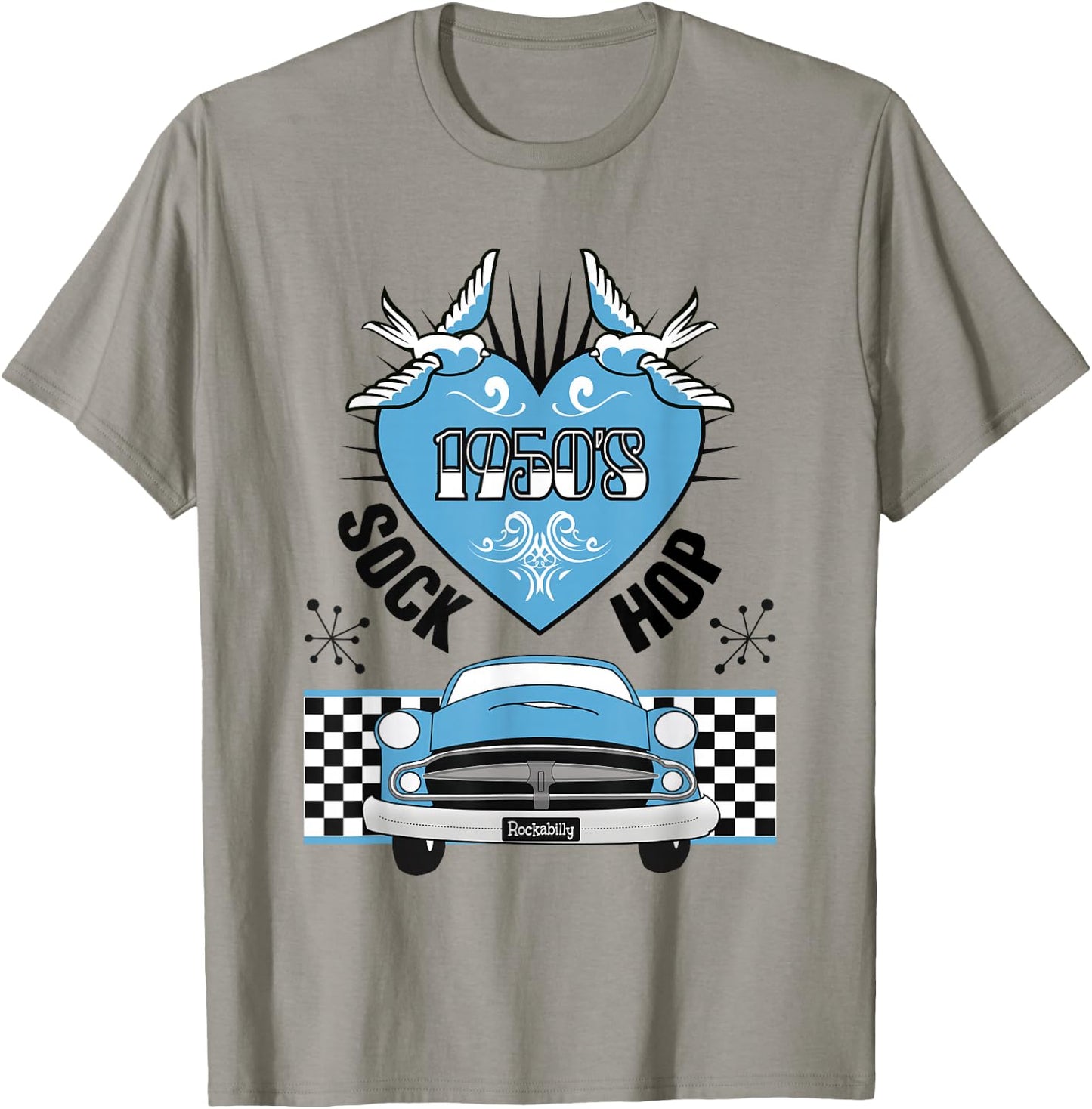 Sock Hop Costume Rockabilly 50s Greaser Retro 1950s Doo Wop T-Shirt - T-Shirt | Sand