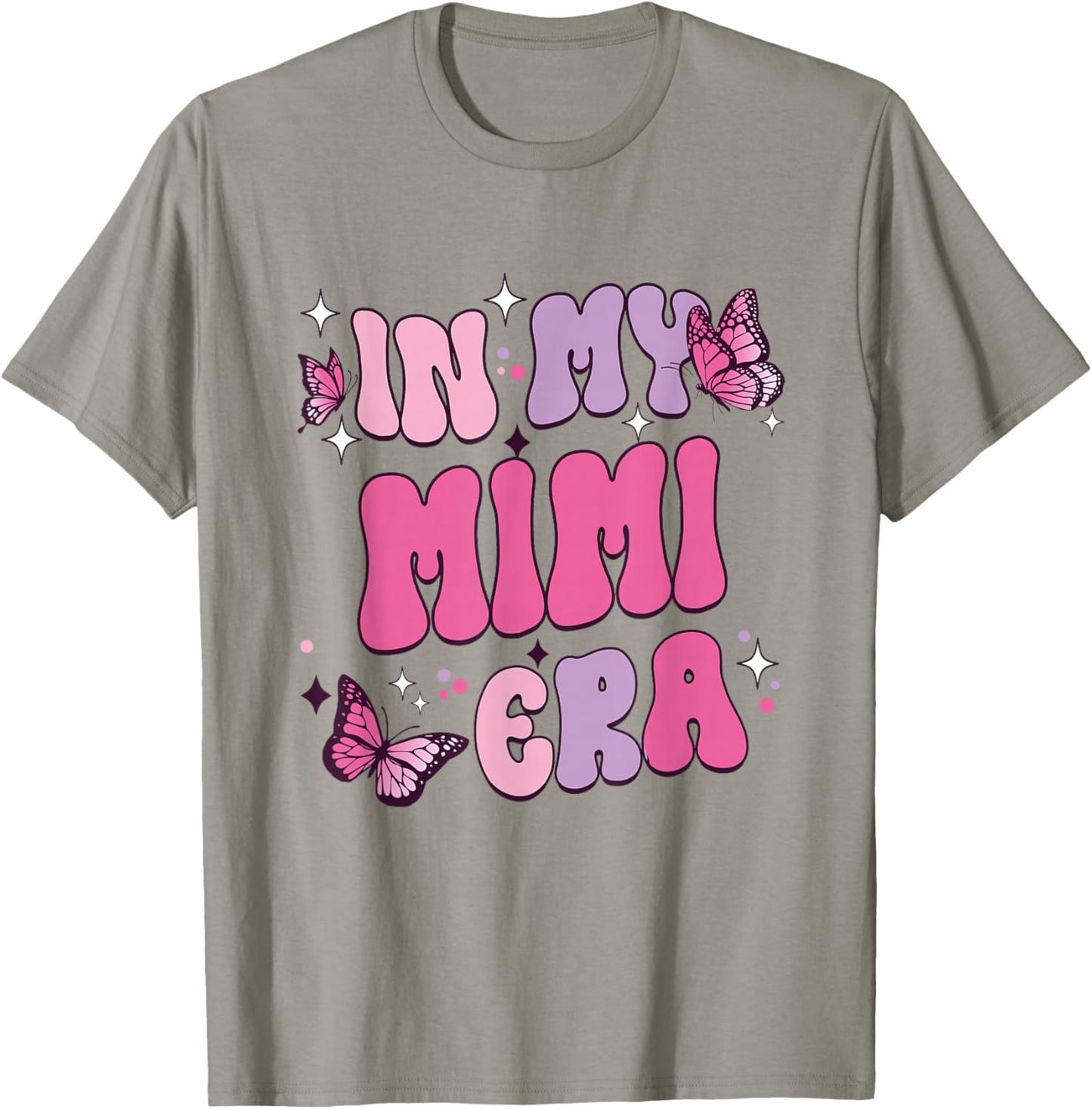 In My Mimi Era Funny Butterfly Groovy Retro Mothers Day T-Shirt - T-Shirt | Sand