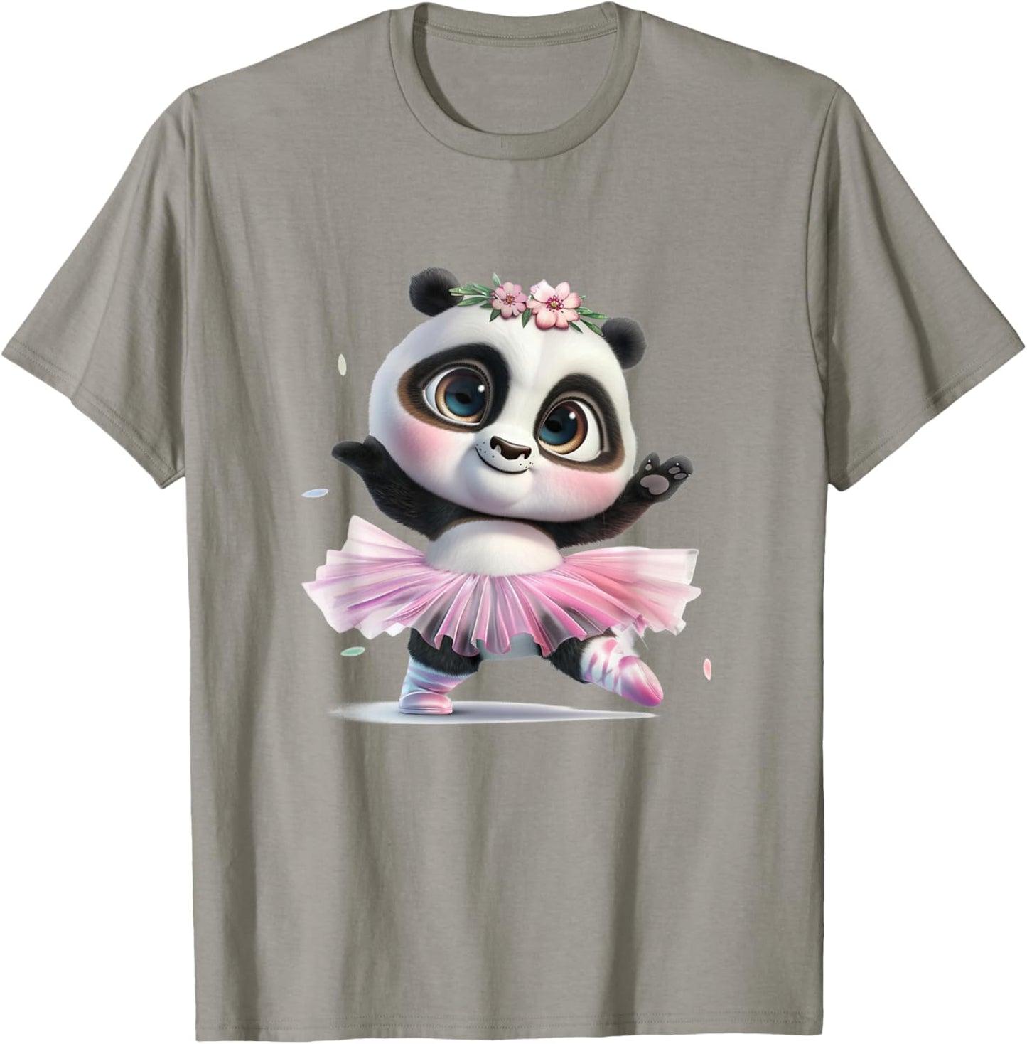 A Cute Panda Dancing Ballet In A Pink Dress T-Shirt - T-Shirt | Sand
