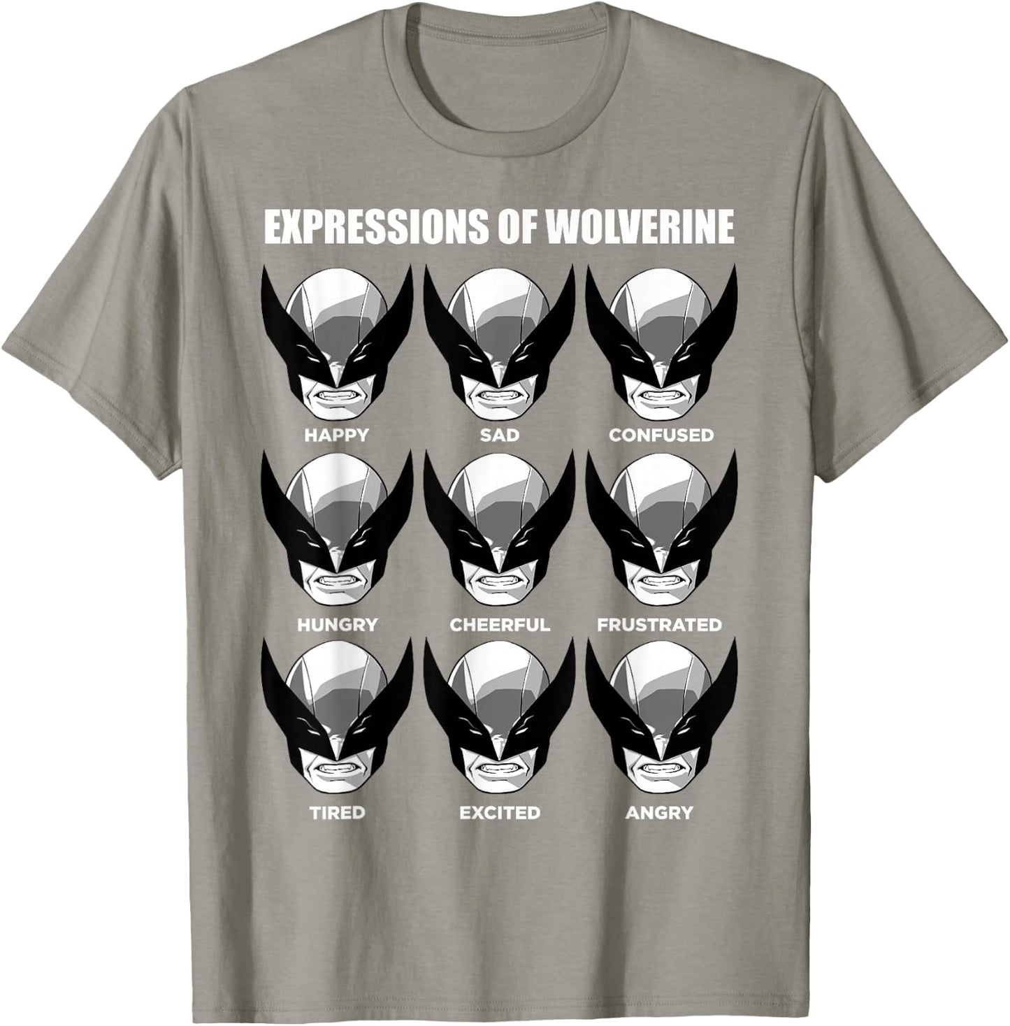 Marvel X-Men Expressions of Wolverine Grid T-Shirt - T-Shirt | Sand