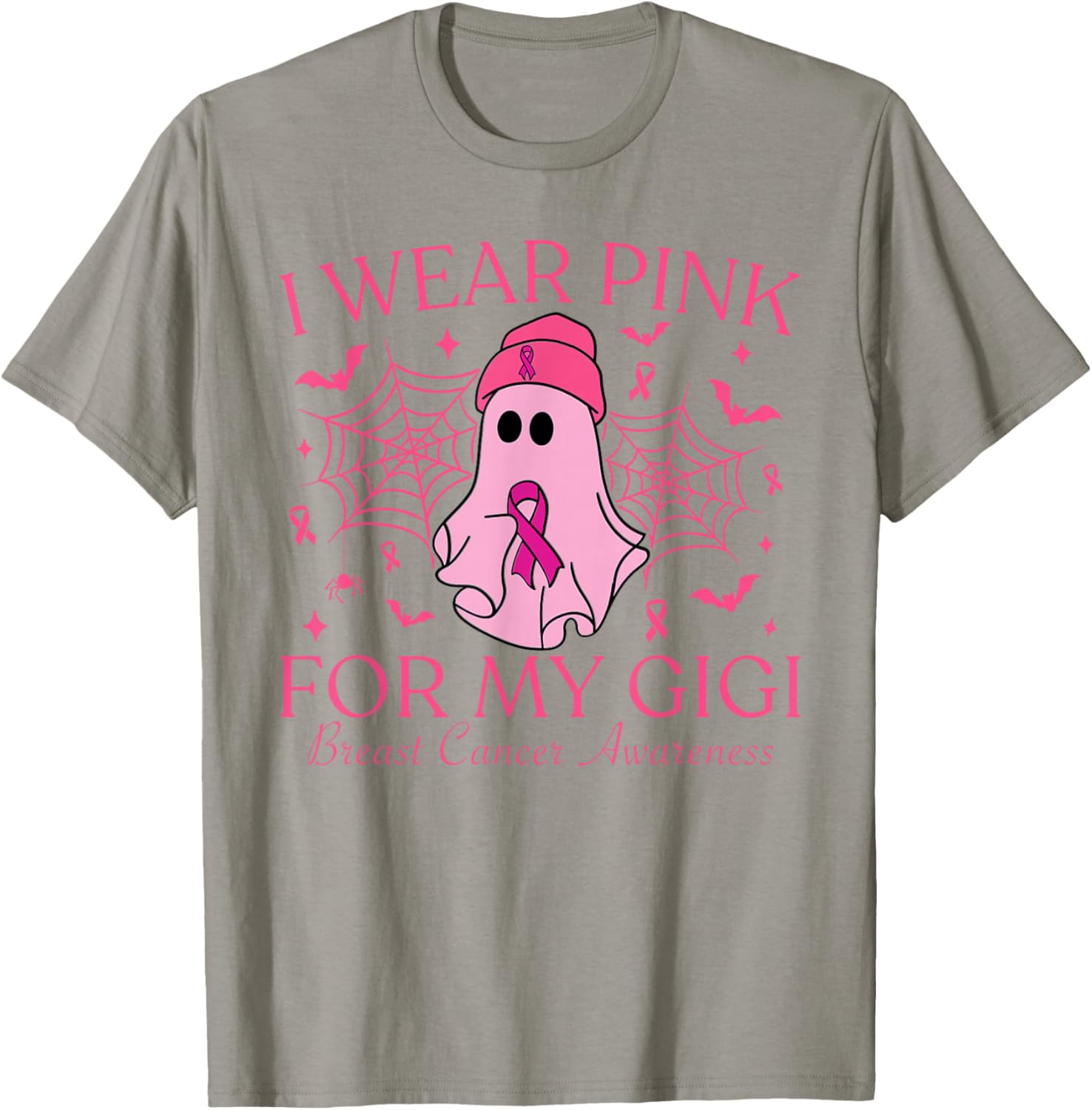 I Wear Pink For My Gigi Halloween Breast Cancer Women T-Shirt - T-Shirt | Sand