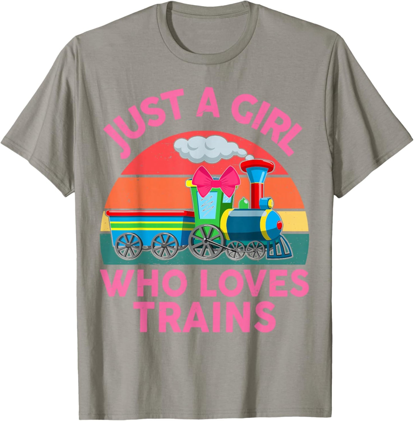 Just Girl Loves Trains-Shirt Toddler Train Gift Toddler T-Shirt - T-Shirt | Sand