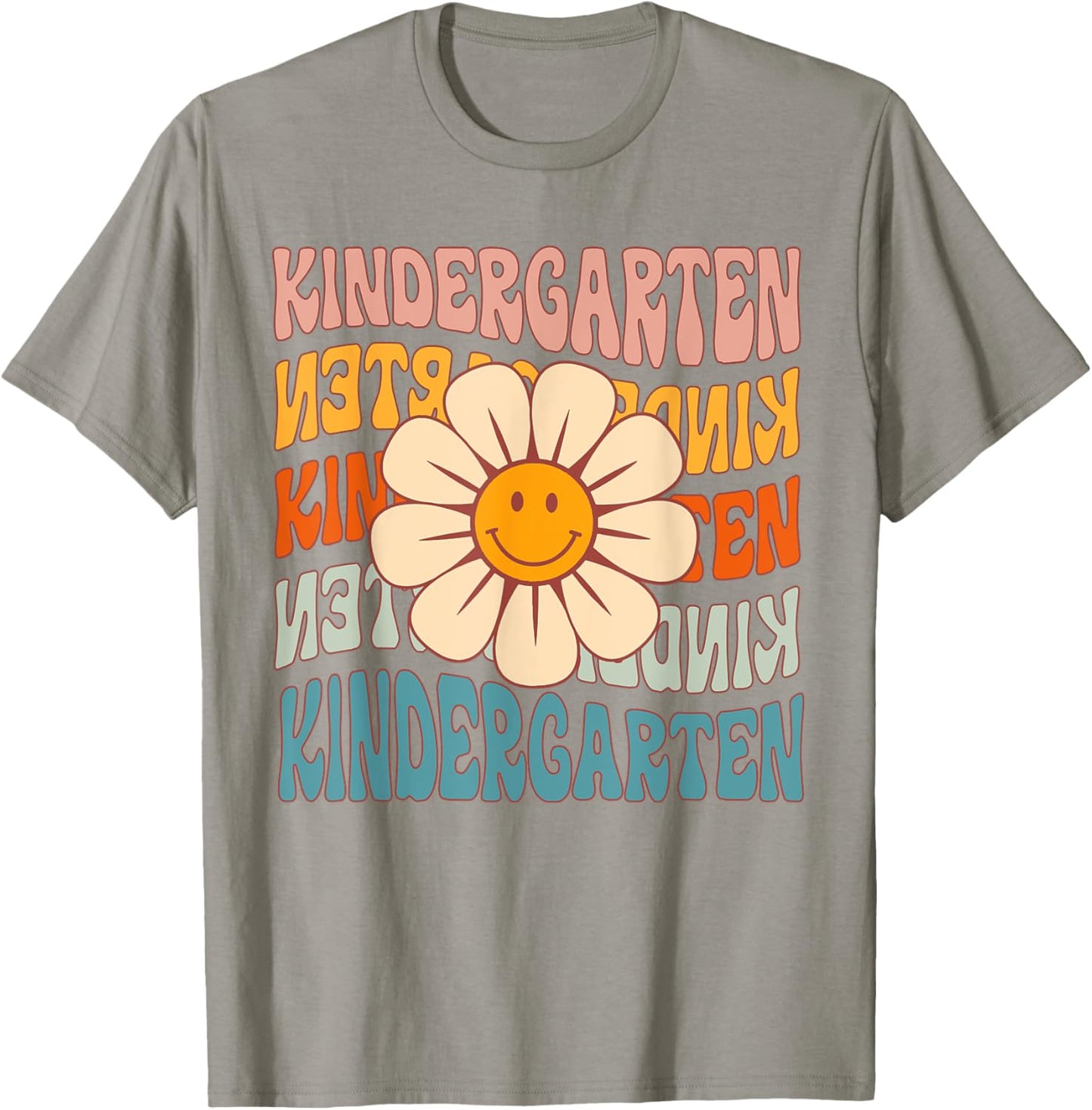 Retro Kindergarten Daisy Colorful Back To School Student Kid T-Shirt - T-Shirt | Sand