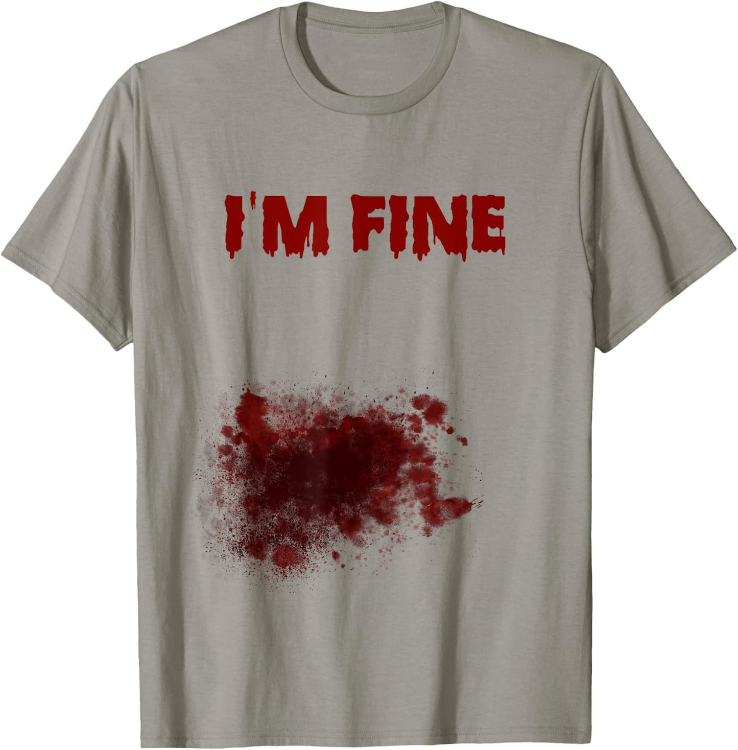 I'm Fine Bloody Zombie Bite Scary Halloween Costume T-Shirt - T-Shirt | Sand
