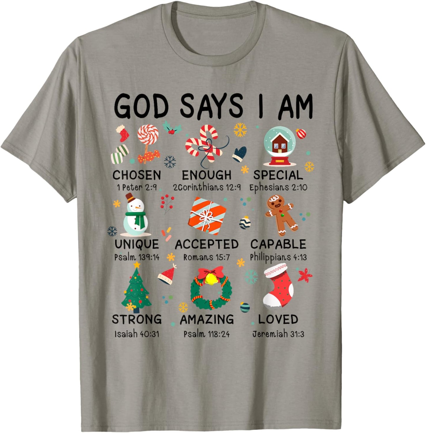 God Says I Am Cute Christmas Xmas Christian Boys Girls T-Shirt - T-Shirt | Sand