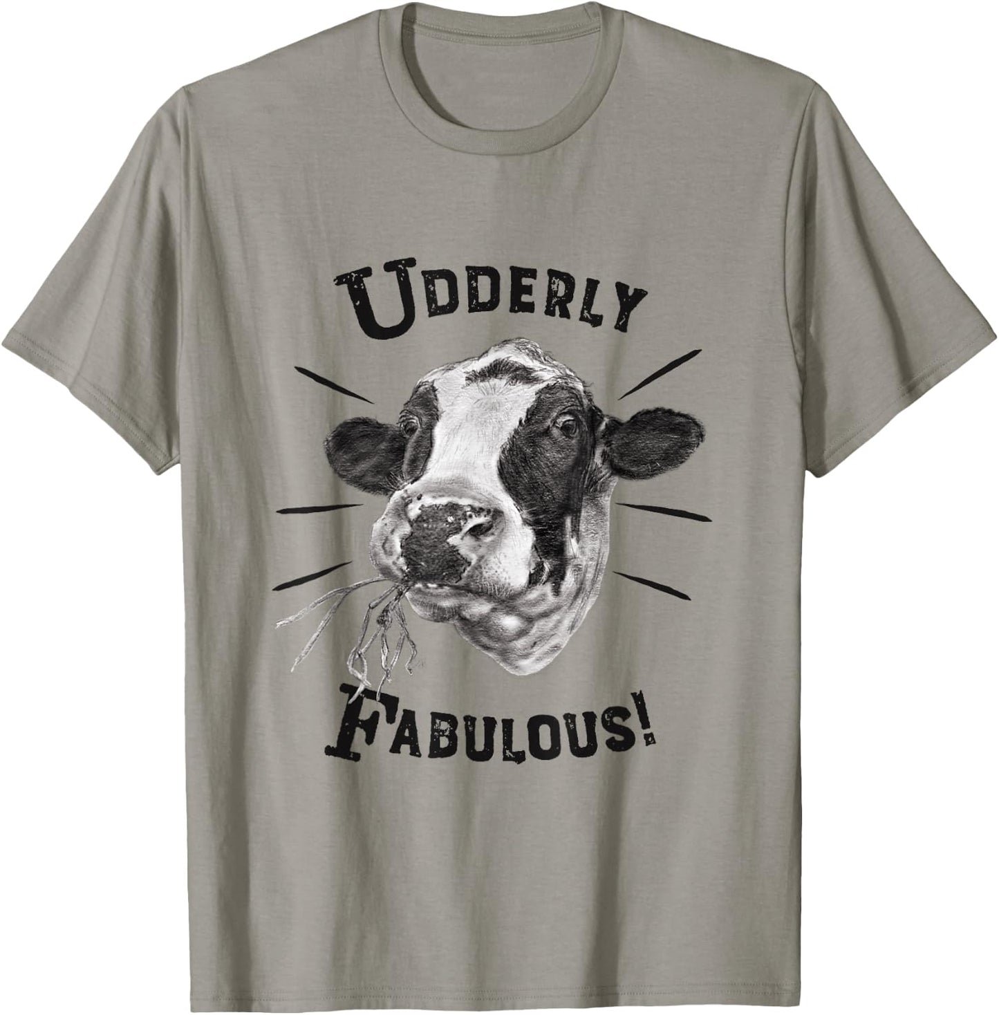 Funny Pun Utterly Fabulous Holstein Cow T-Shirt - T-Shirt | Sand