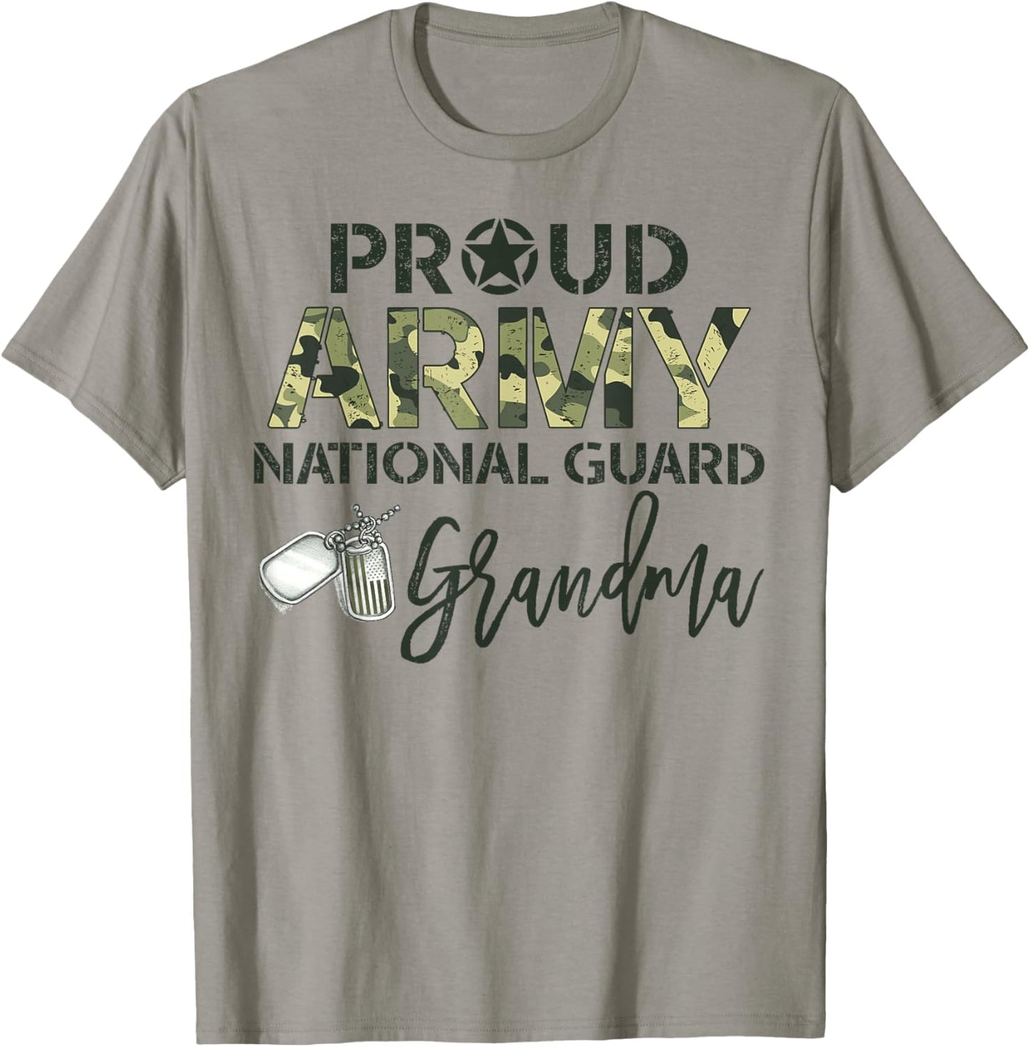 Proud Army National Guard Grandma Military Family Matching T-Shirt - T-Shirt | Sand