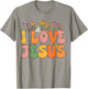 Girls I Love Jesus-Shirt Groovy Women Kids Toddler Christian T-Shirt - T-Shirt | Sand