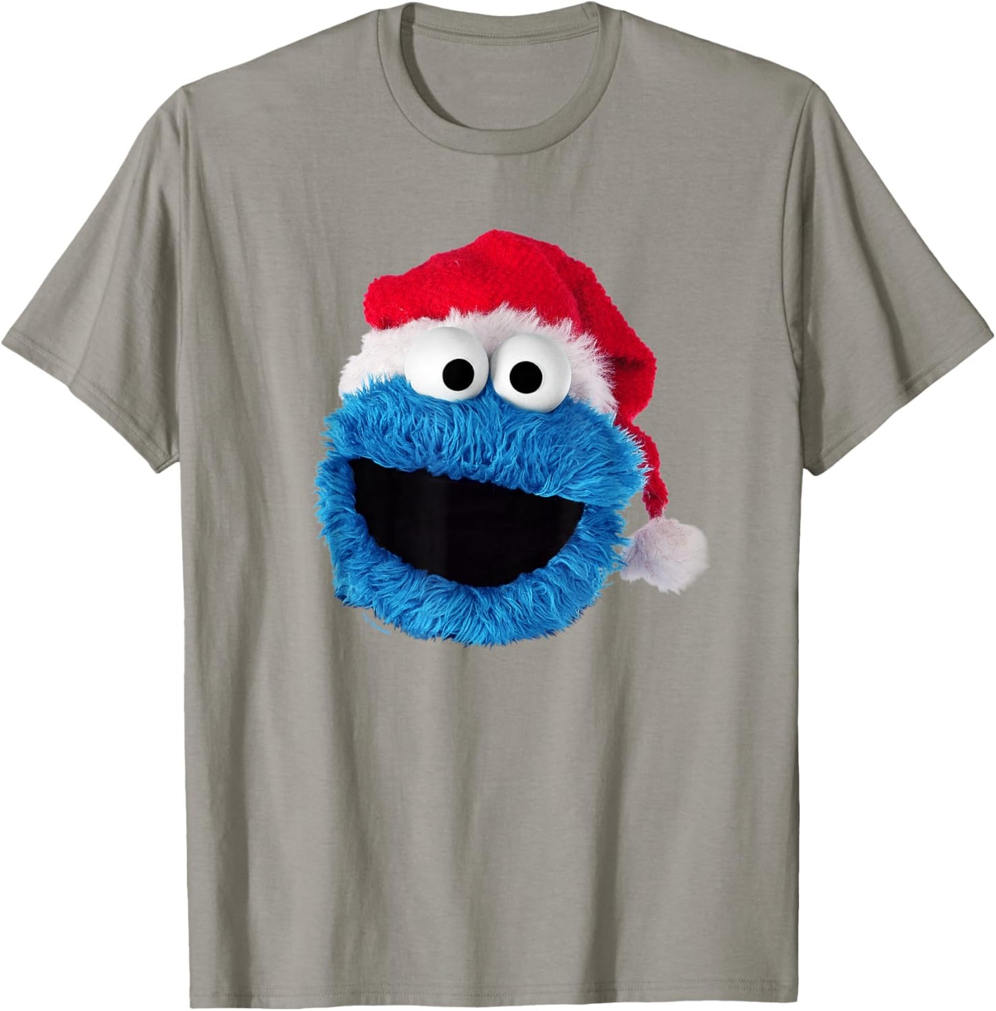 Sesame Street Cookie Monster Christmas Santa Hat T-Shirt - T-Shirt | Sand