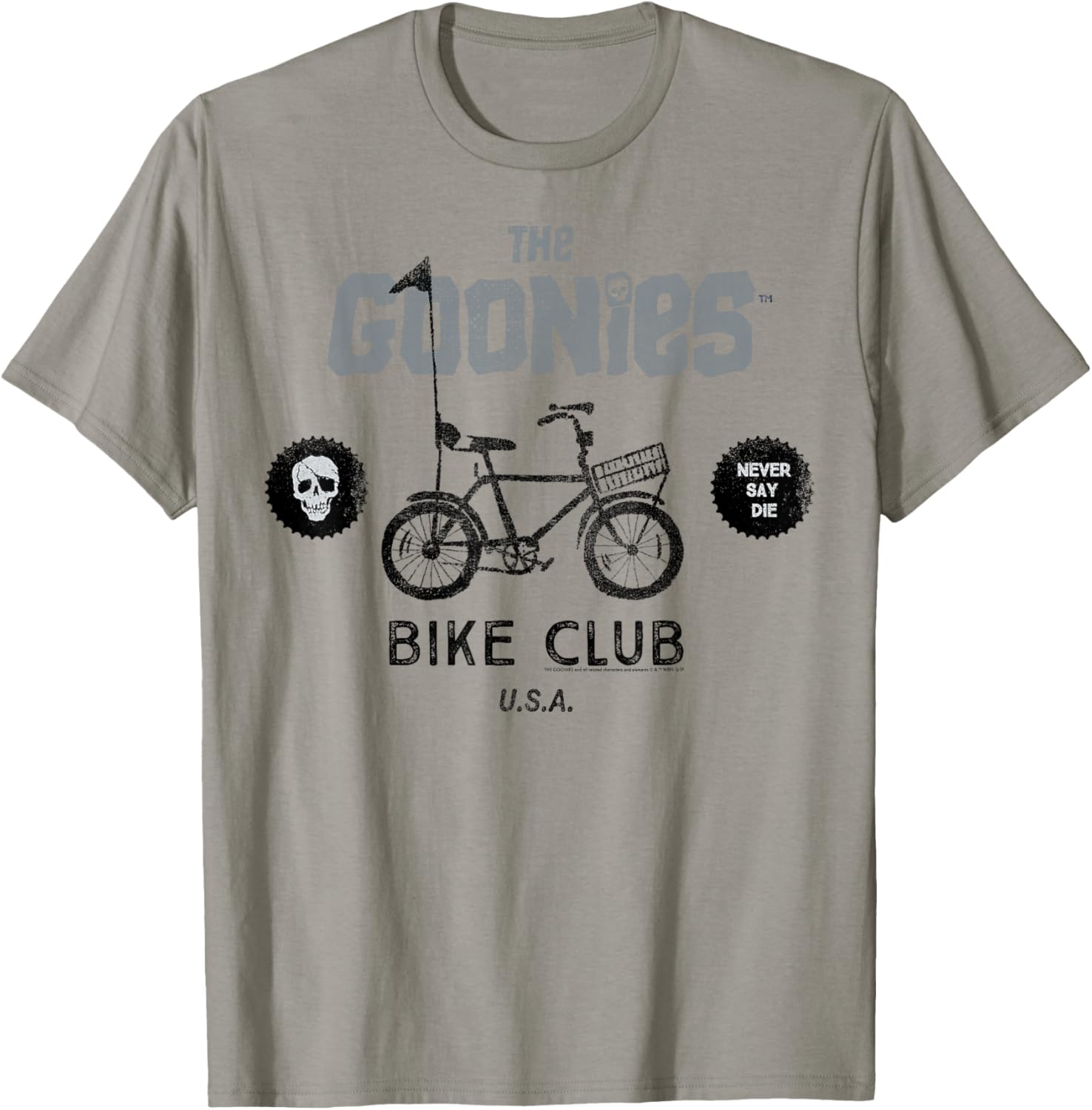 The Goonies Bike Club Never Say Die Text T-Shirt - T-Shirt | Sand