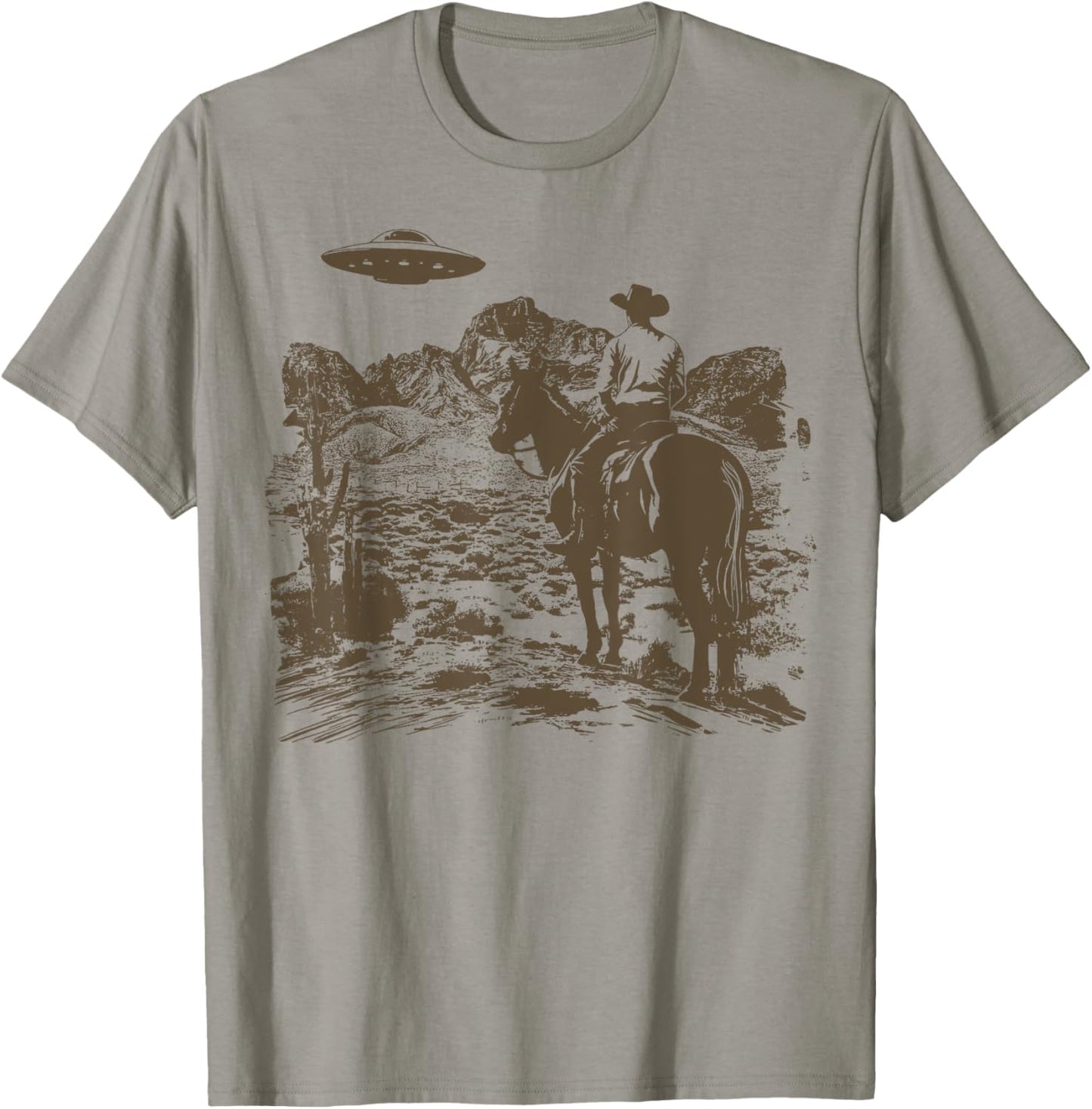 Ufo Western Cowboy T-Shirt - T-Shirt | Sand