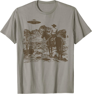 Ufo Western Cowboy T-Shirt - T-Shirt | Sand