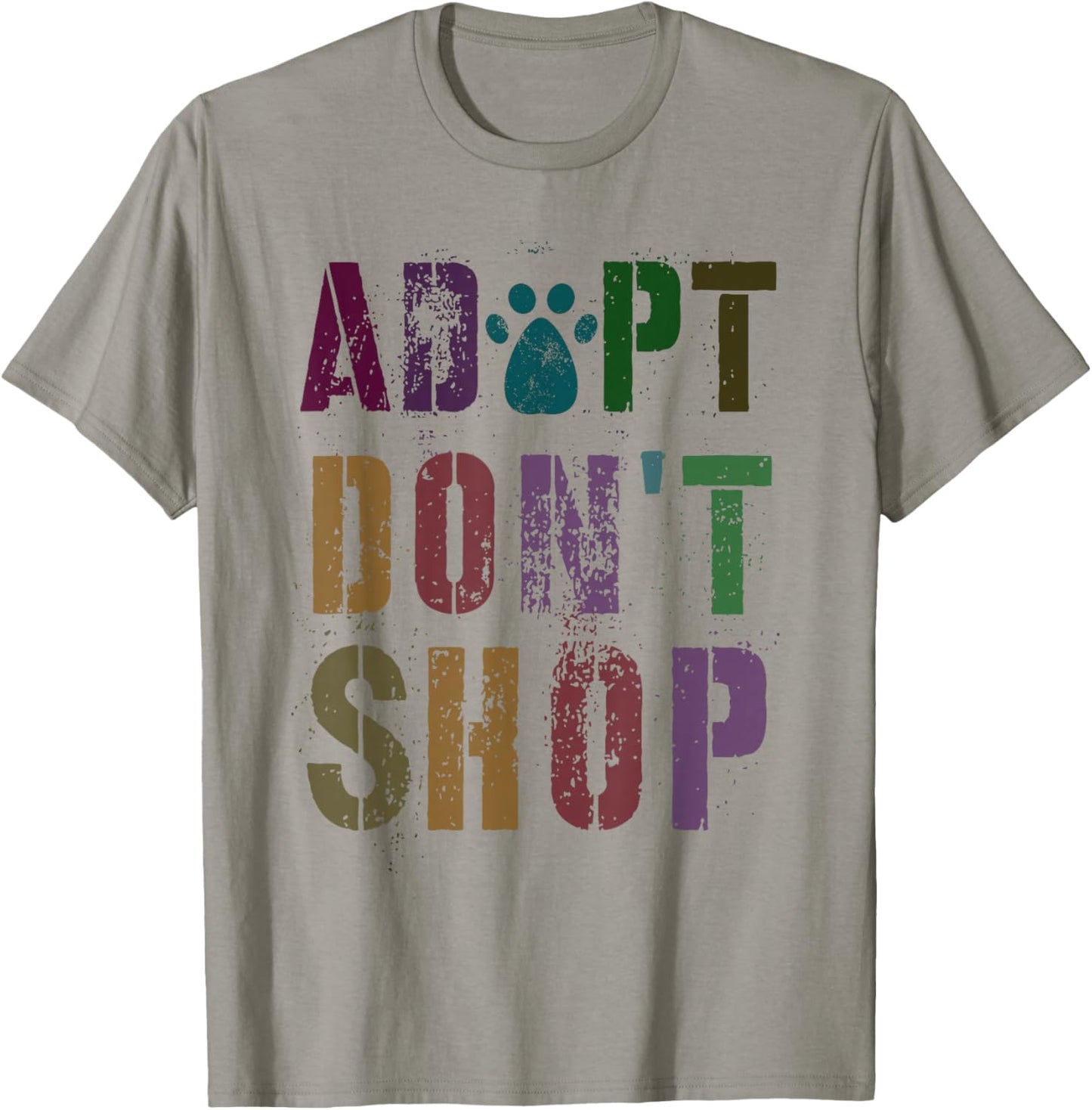 Vintage ADOPT DON'T SHOP Rescue Shelter Dog Mom Adoption T-Shirt - T-Shirt | Sand