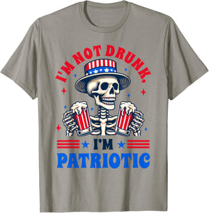 4th Of July American Drinking I'm Not Drunk I'm Patriotic T-Shirt - T-Shirt | Sand