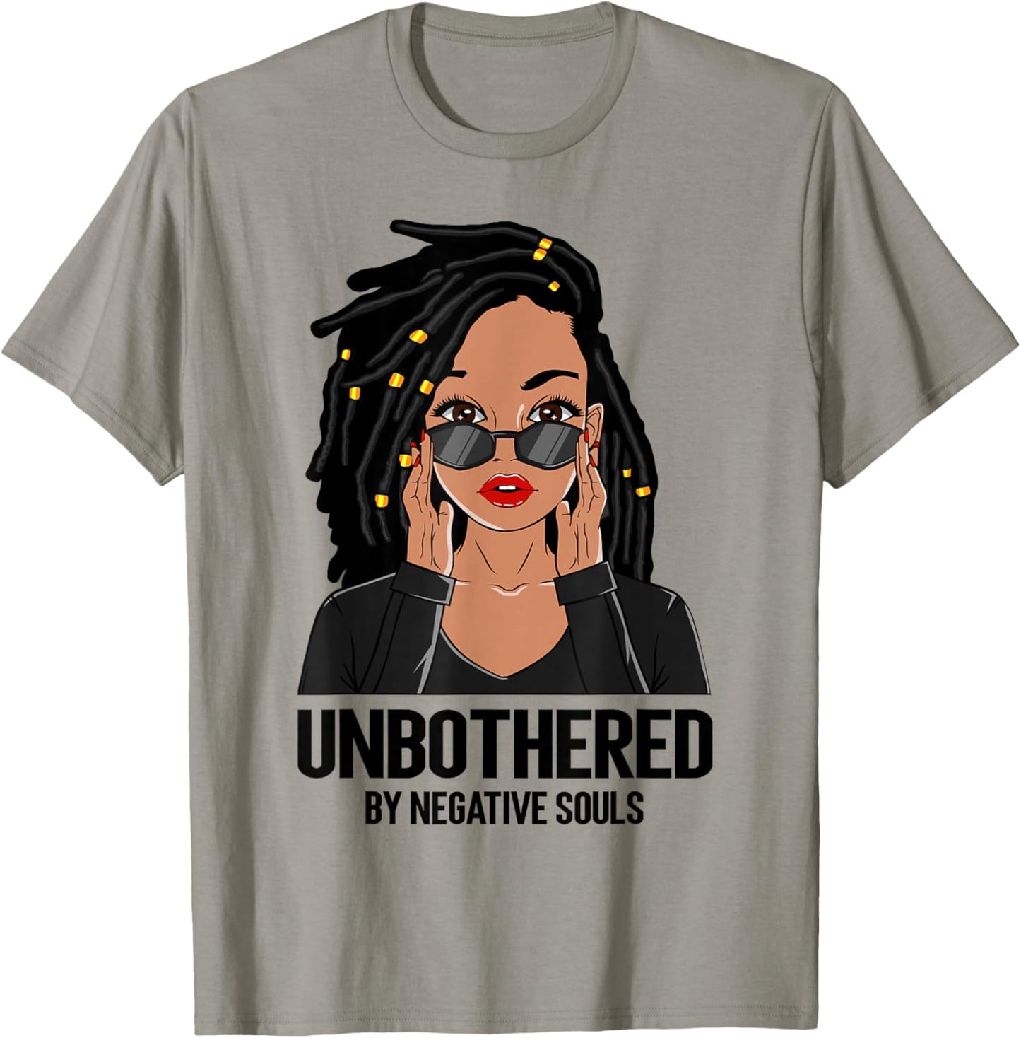 Unbothered African American Women Loc'd Girls Black Queen T-Shirt - T-Shirt | Sand