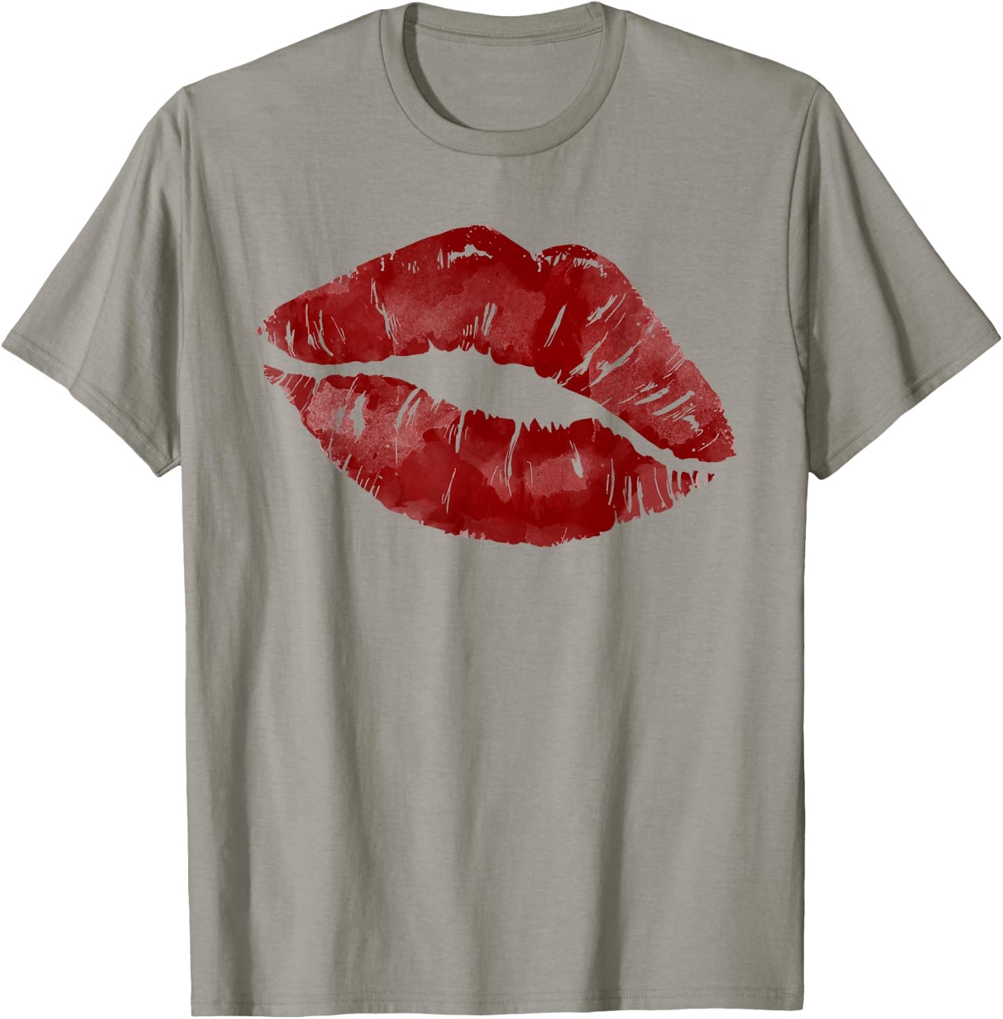 Sexy Red Hot Moist Lips Print Lipstick Kiss Me Clip Art T-Shirt - T-Shirt | Sand