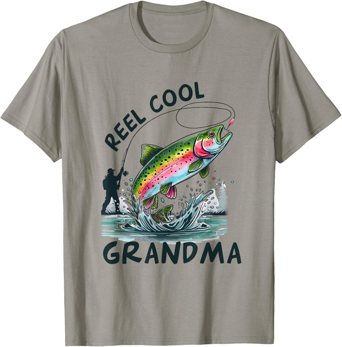 Reel Cool Grandma Birthday Party Fishing Matching Family T-Shirt - T-Shirt | Sand