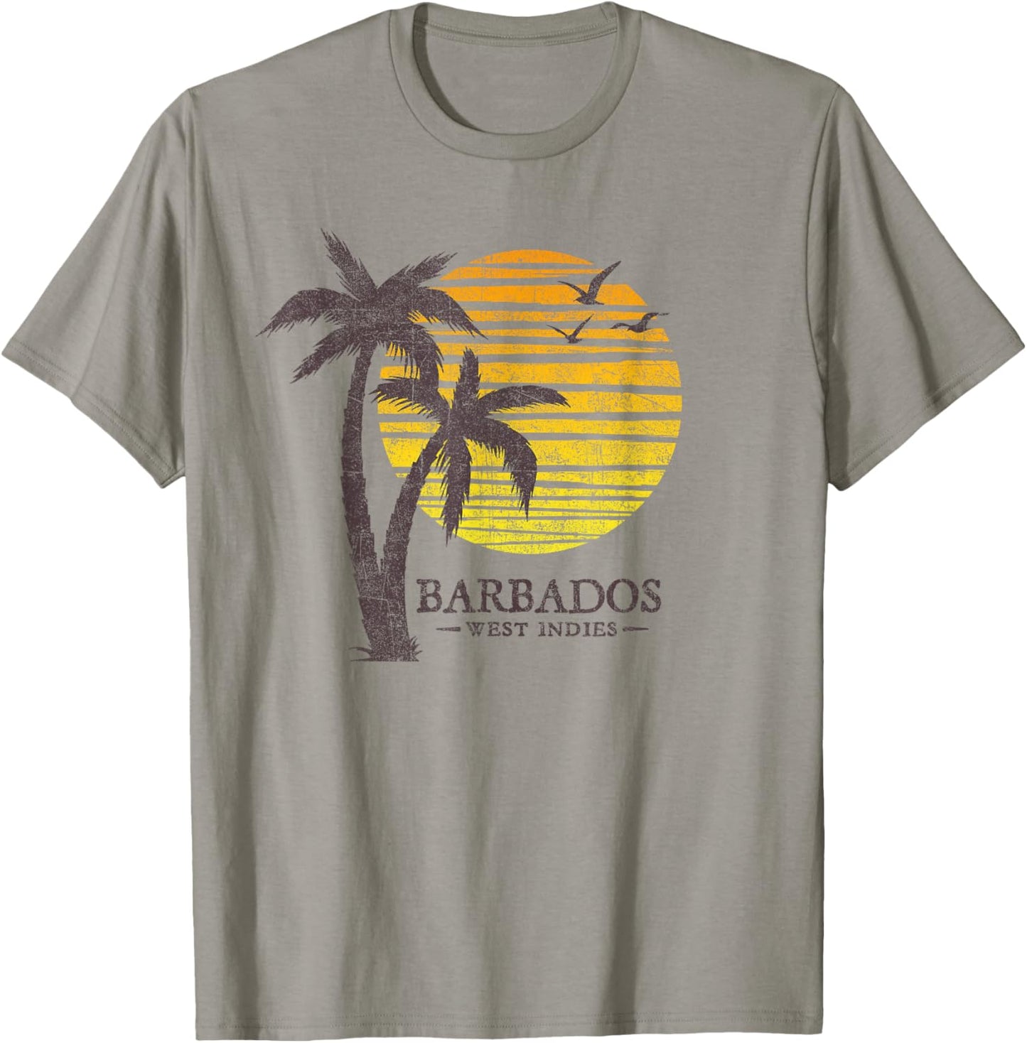 Vintage Barbados Beach Sunset Women Kids Retro Souvenir T-Shirt - T-Shirt | Sand
