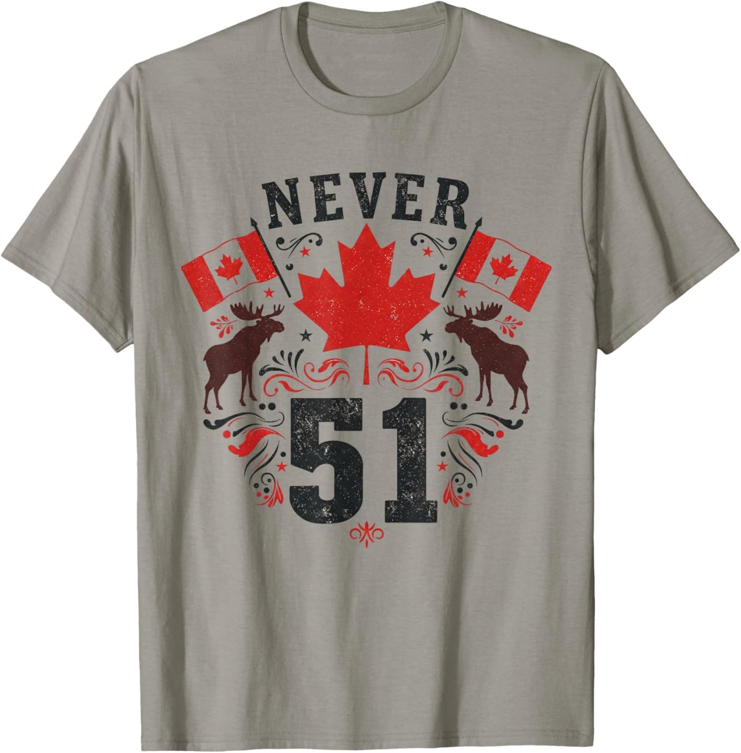 Niemals 51. Bundesstaat Kanada, kanadische Flagge, Vintage-Humor, Herren T-Shirt - T-Shirt | Sand