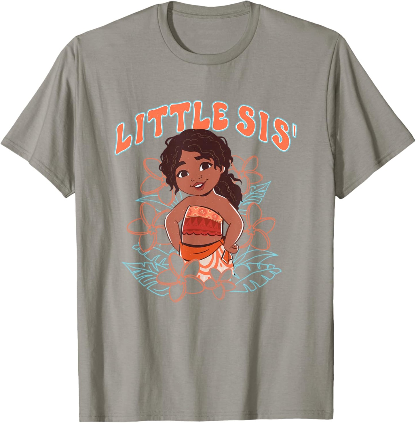 Disney Moana 2 Little Sis' Cute Simea Tropical Floral Logo T-Shirt - T-Shirt | Sand