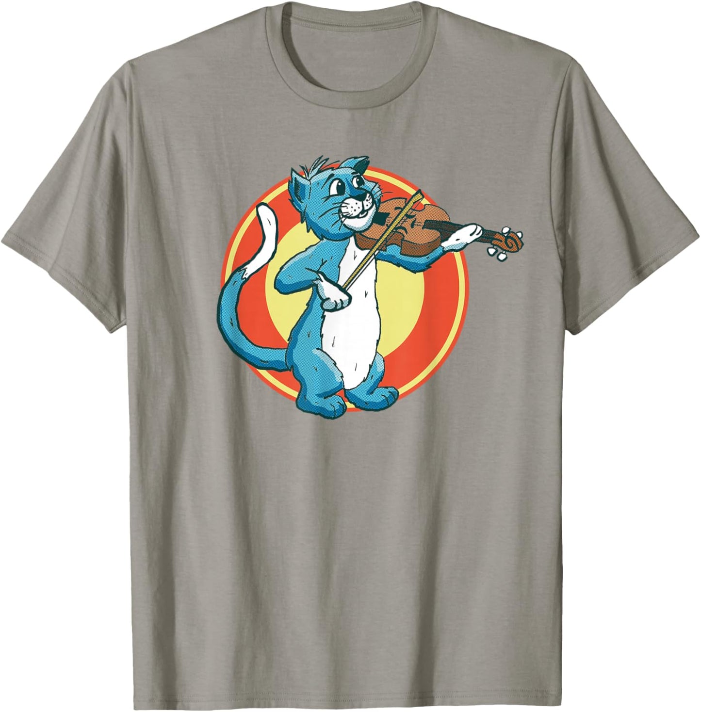 Cat Playing Violin Fiddle Alley Cat Music Violinist Funny T-Shirt - T-Shirt | Sand